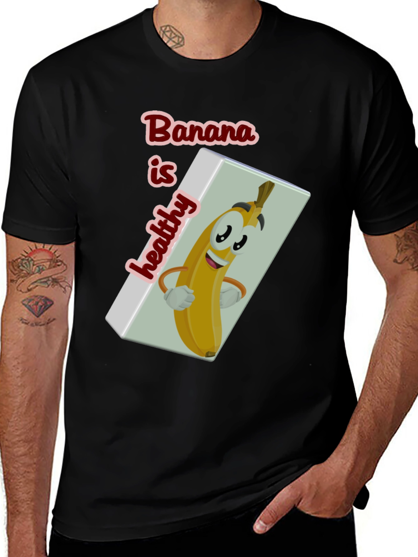 Variant 26 of Funny Banana is Healthy Graphic T-Shirt