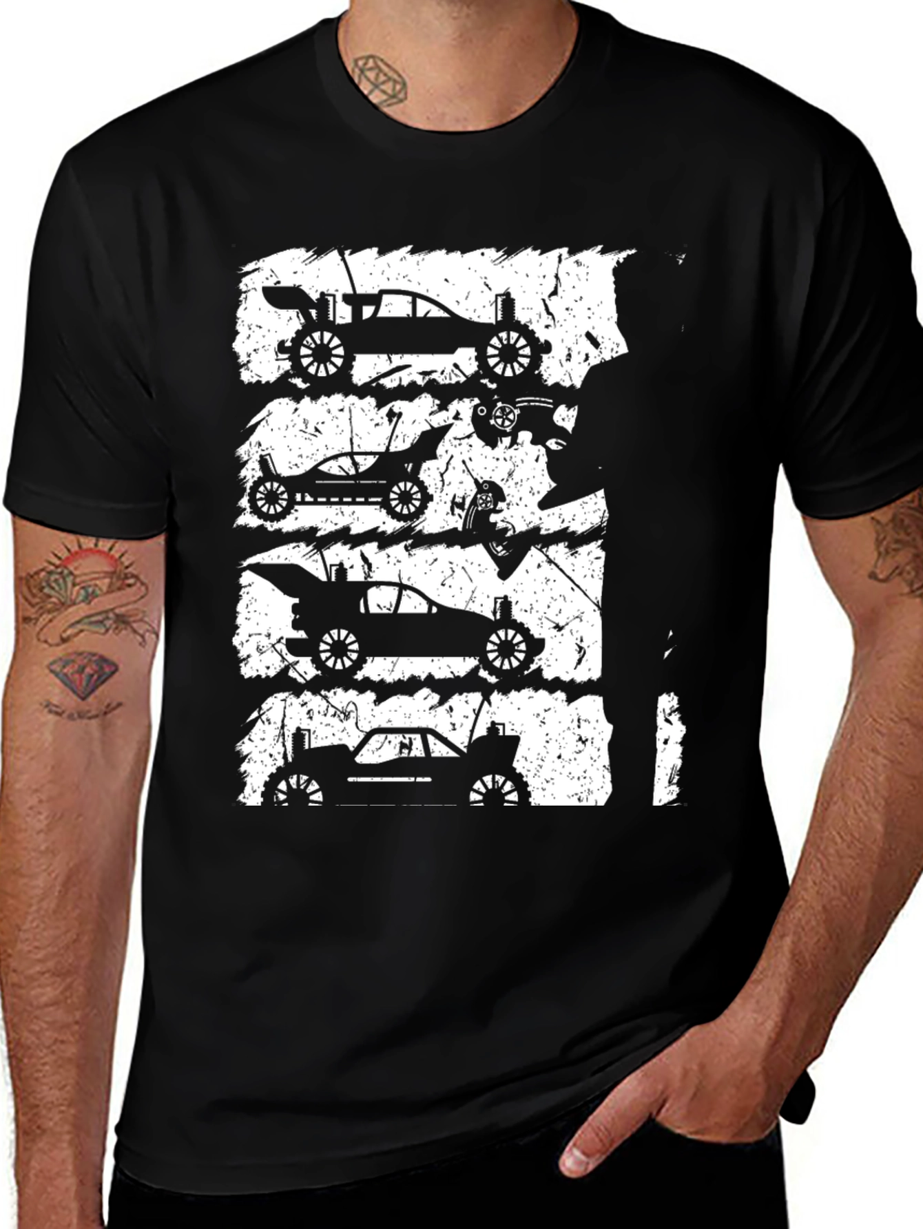 RC Car Silhouette Graphic Tee - Black