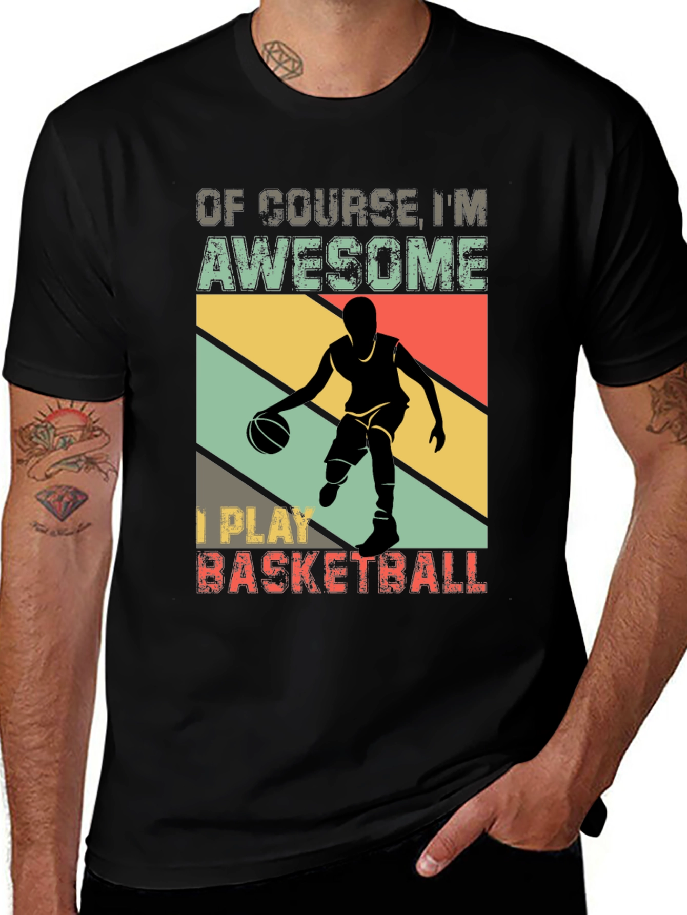 Variant 19 of Awesome Basketball Player Graphic Tee - Black
