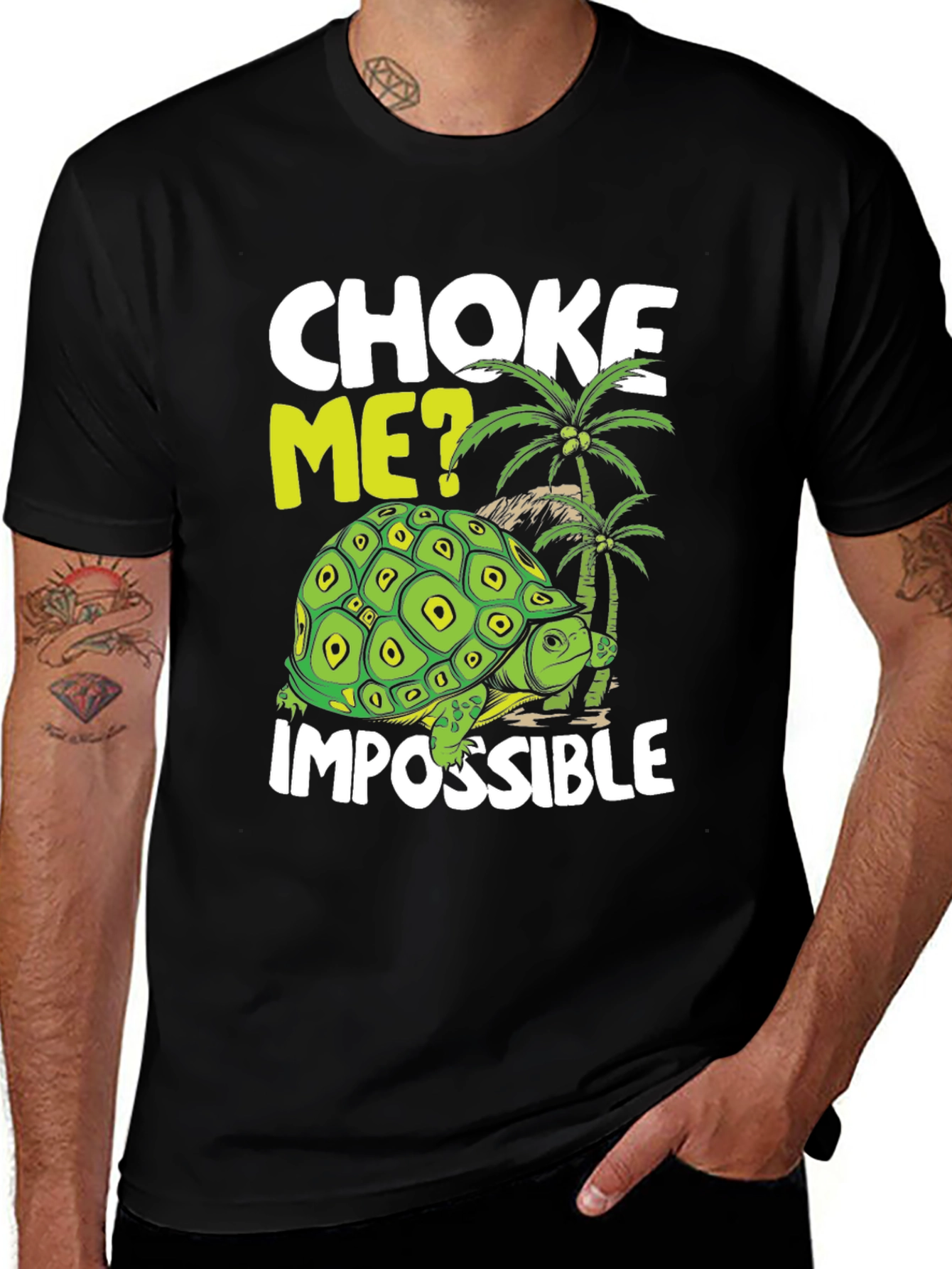 Variant 22 of Choke Me? Impossible Turtle Graphic Tee