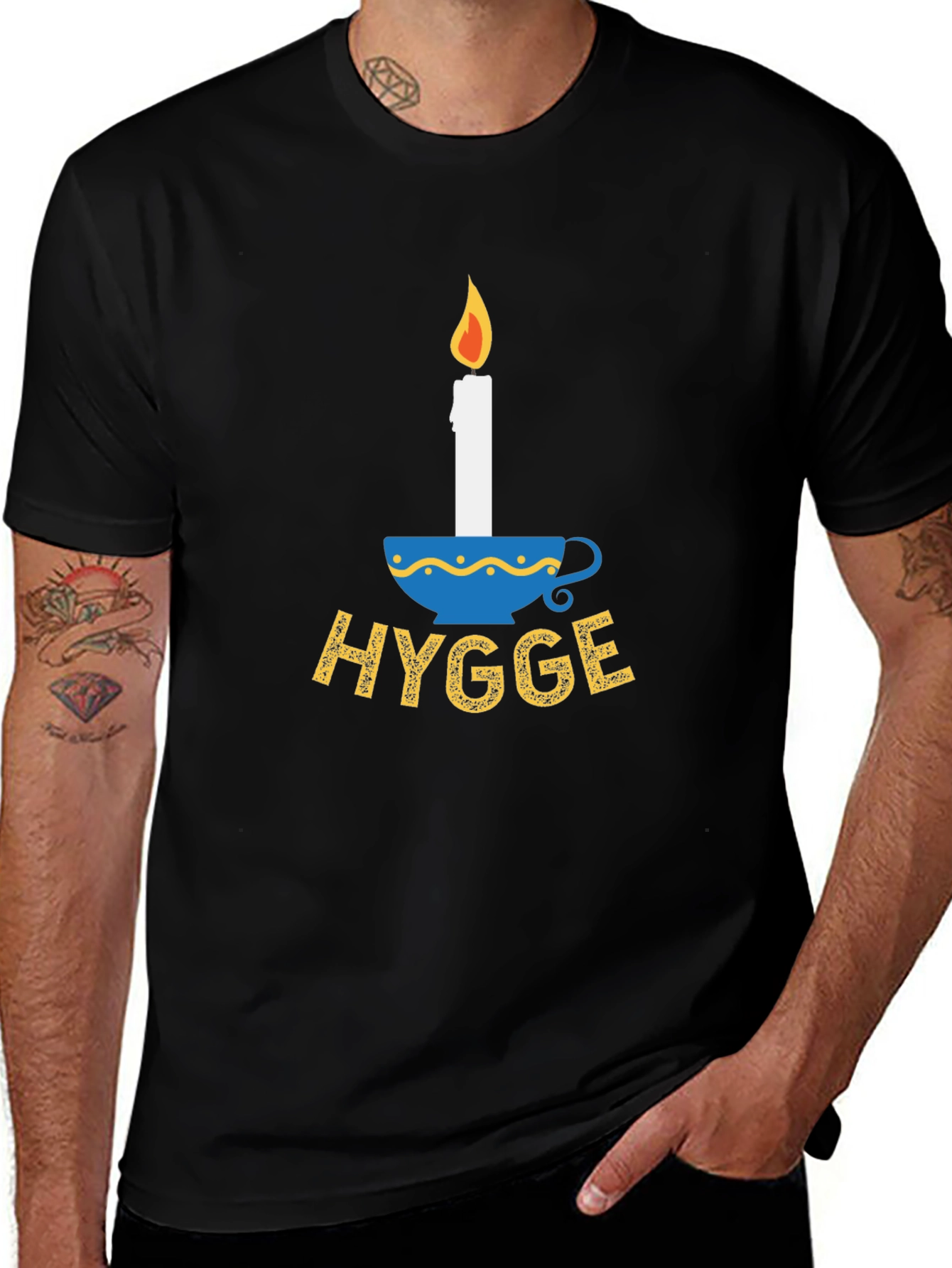 Black Hygge Candle Comfort Graphic Tee main image