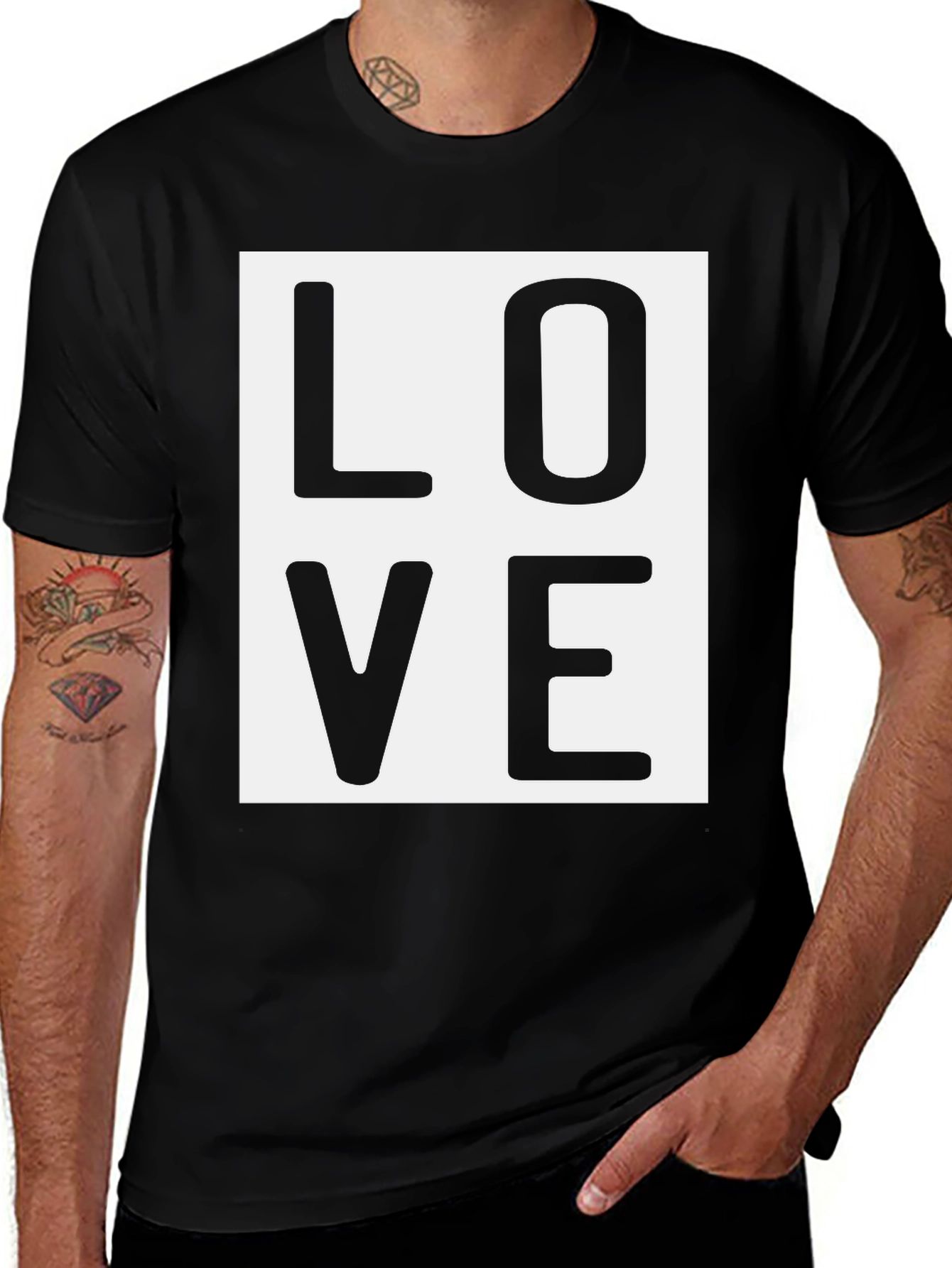 Variant 22 of Love Graphic T-Shirt - Modern Black Tee