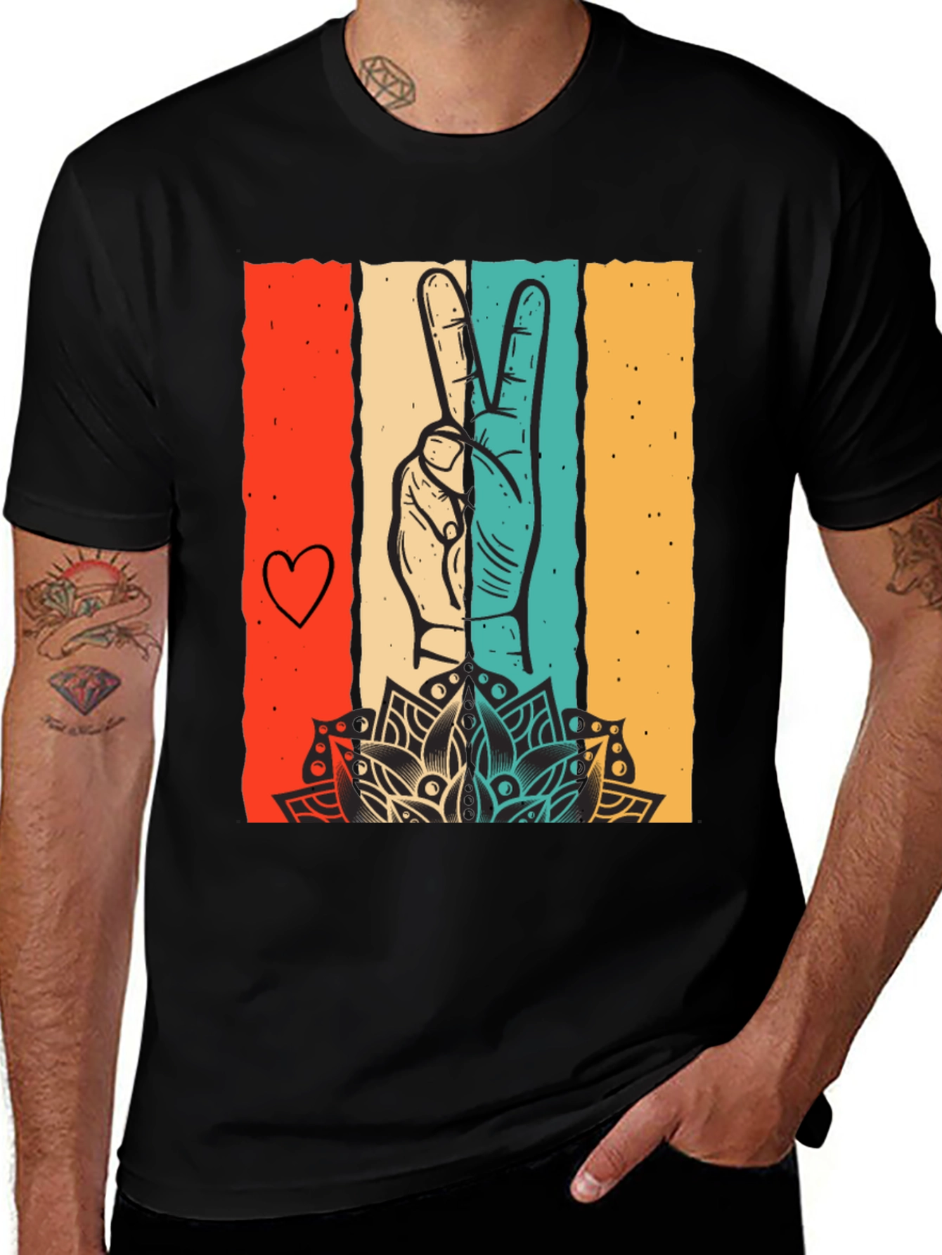 Variant 23 of Retro Peace Sign Graphic T-Shirt