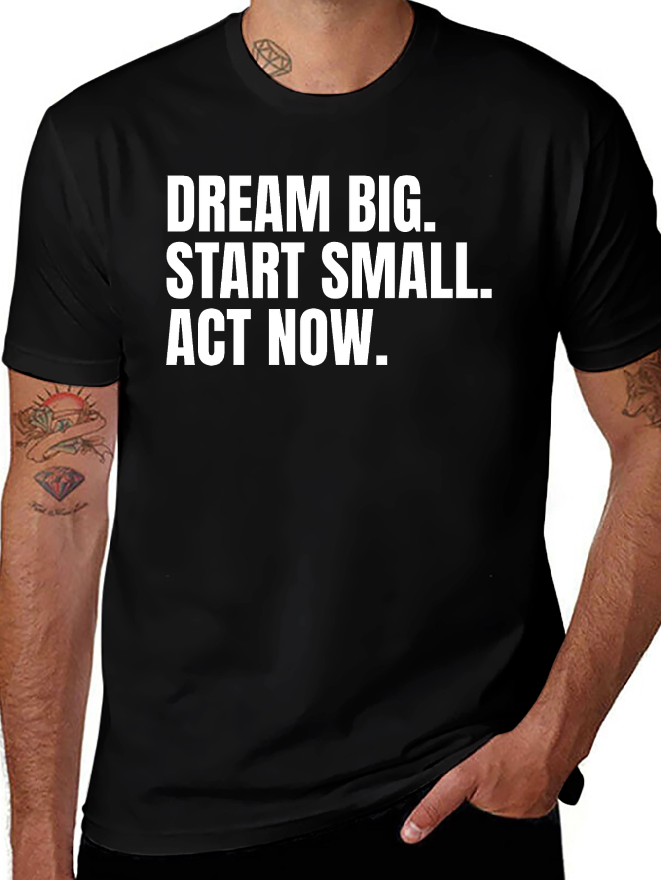 Variant 24 of Dream Big T-Shirt - Motivational Black Tee