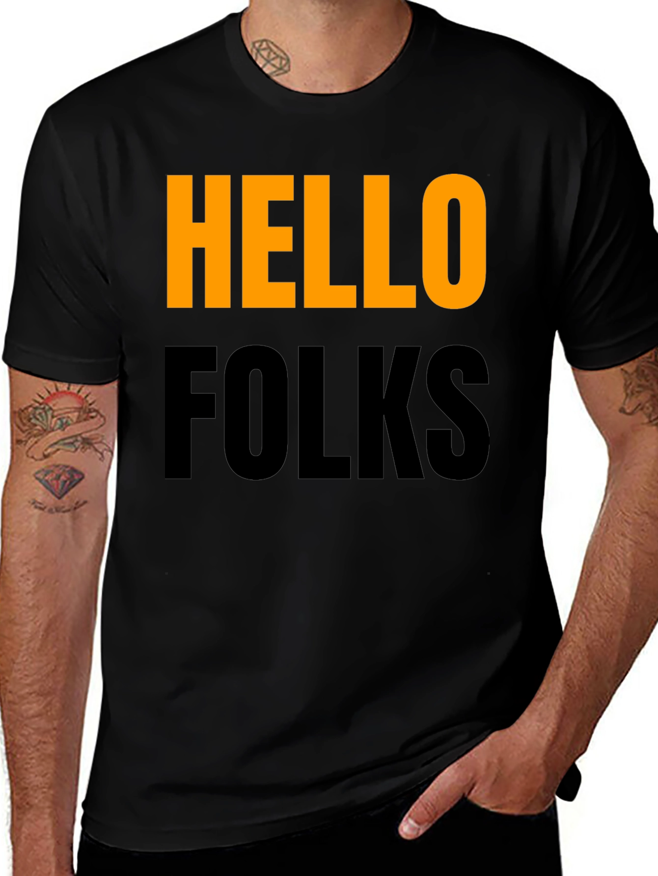 Variant 15 of Hello Folks Graphic Tee - Bold Statement Shirt