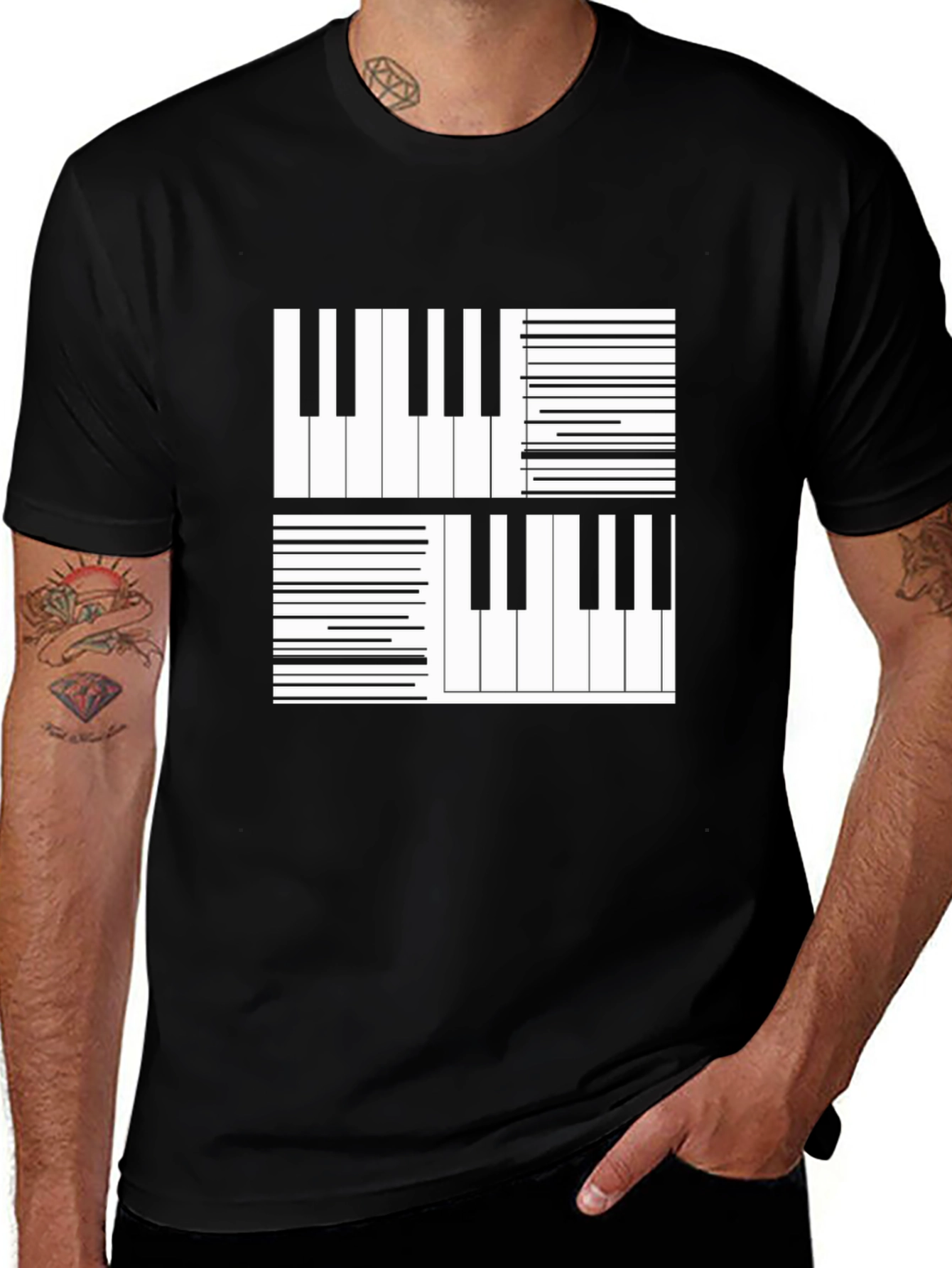 Variant 18 of Piano Keys Graphic Tee - Musician Style