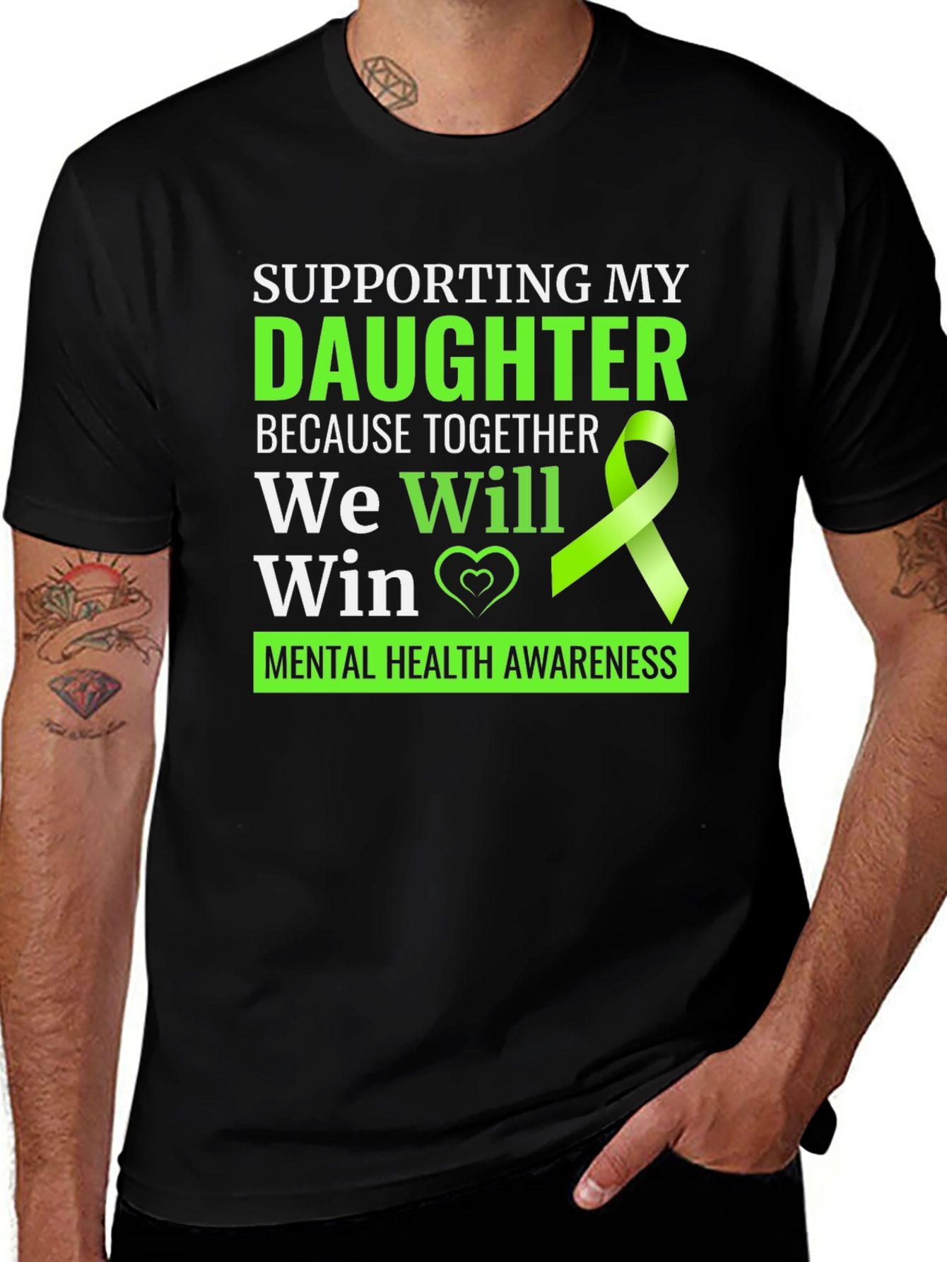 Black Mental Health Awareness T-Shirt - Supporting My Daughter main image