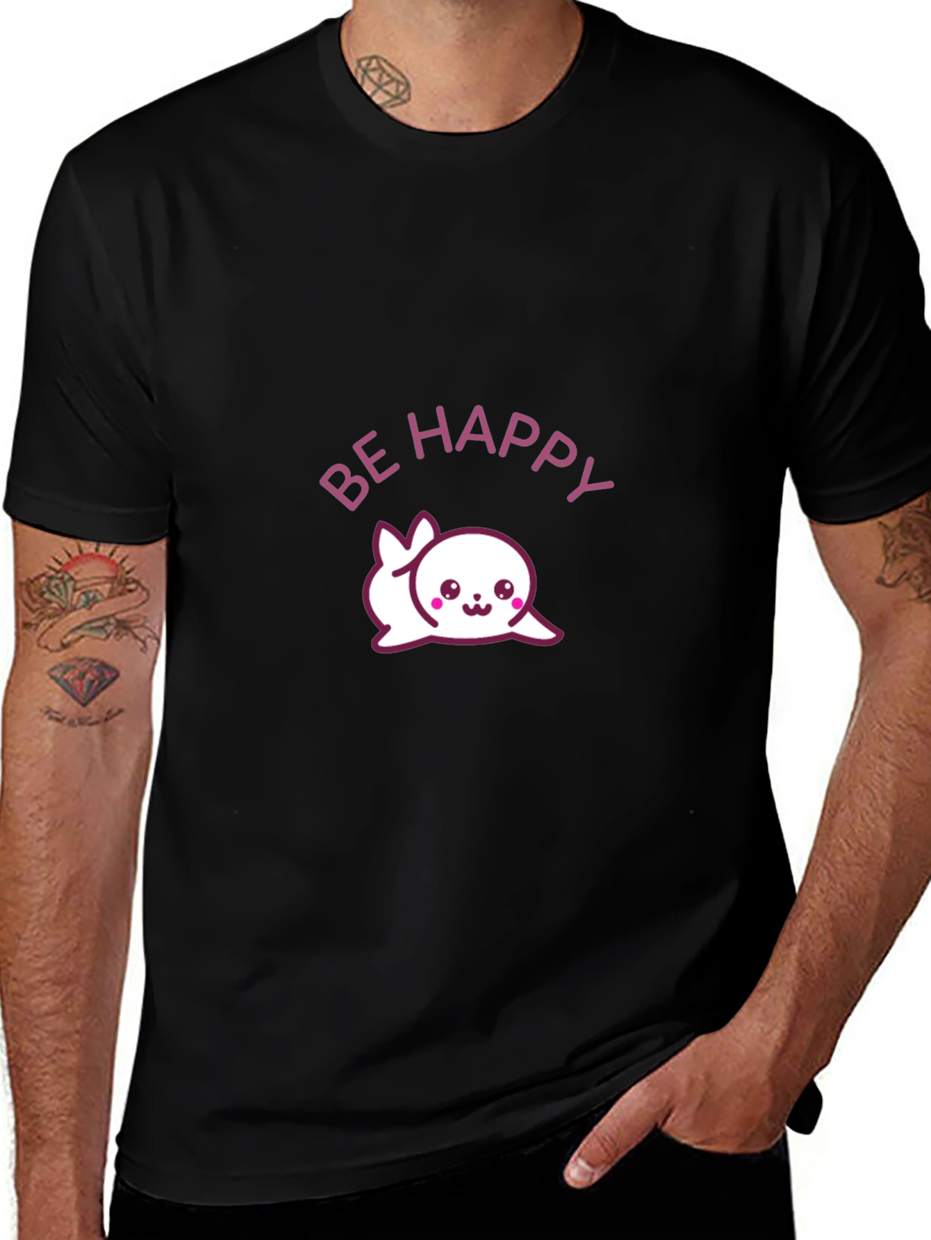 Variant 19 of Be Happy Seal Graphic T-Shirt