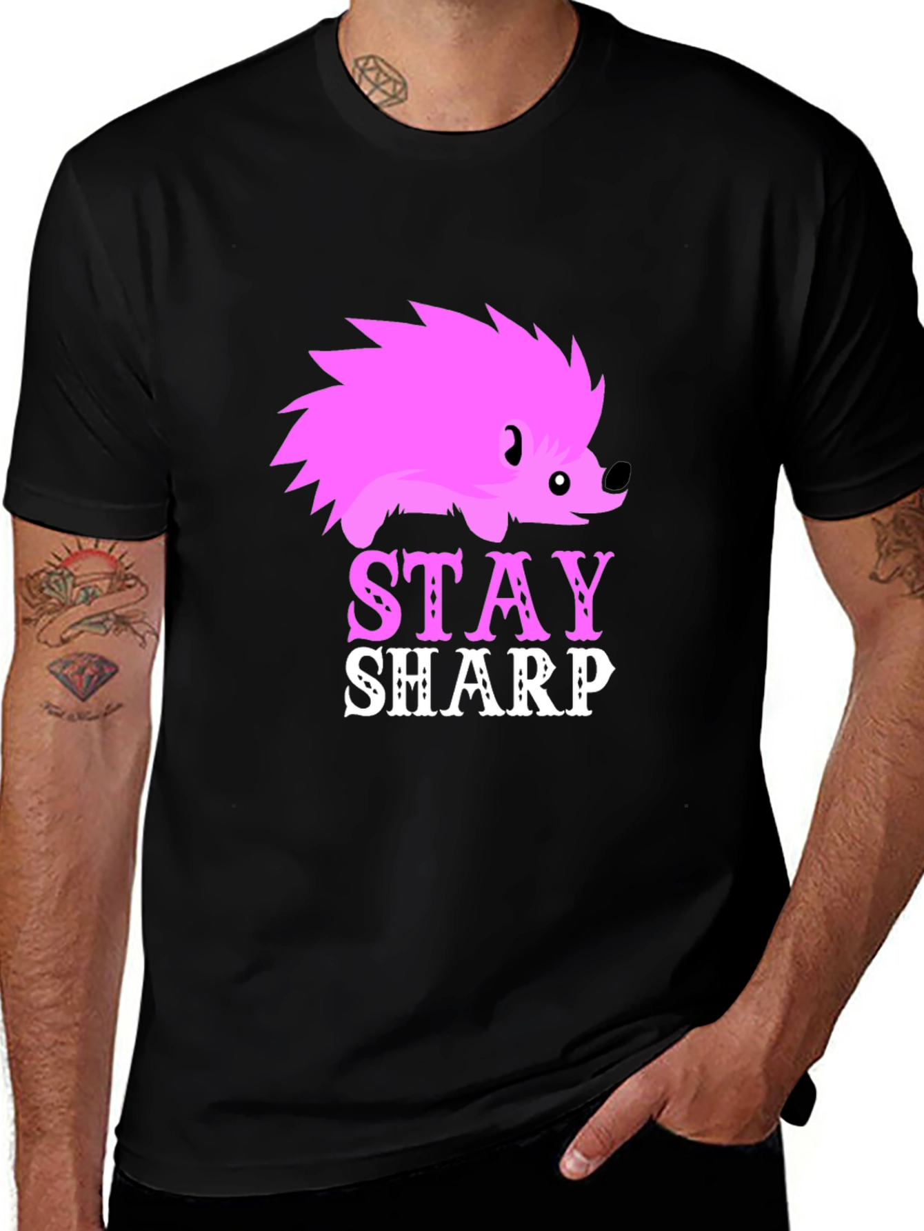 Variant 19 of Stay Sharp Hedgehog Graphic Tee