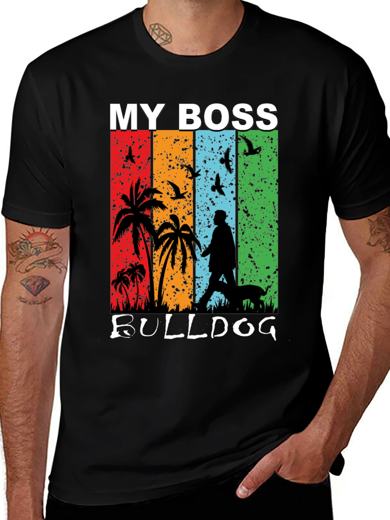 Variant 17 of My Boss Bulldog Tee - Beach Design