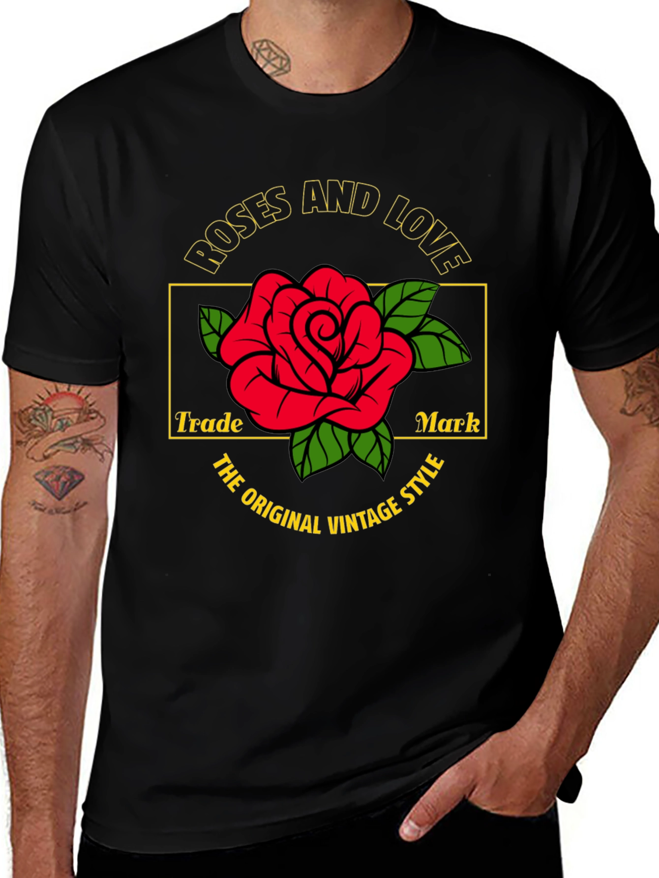 Variant 19 of Roses and Love Vintage Style T-Shirt