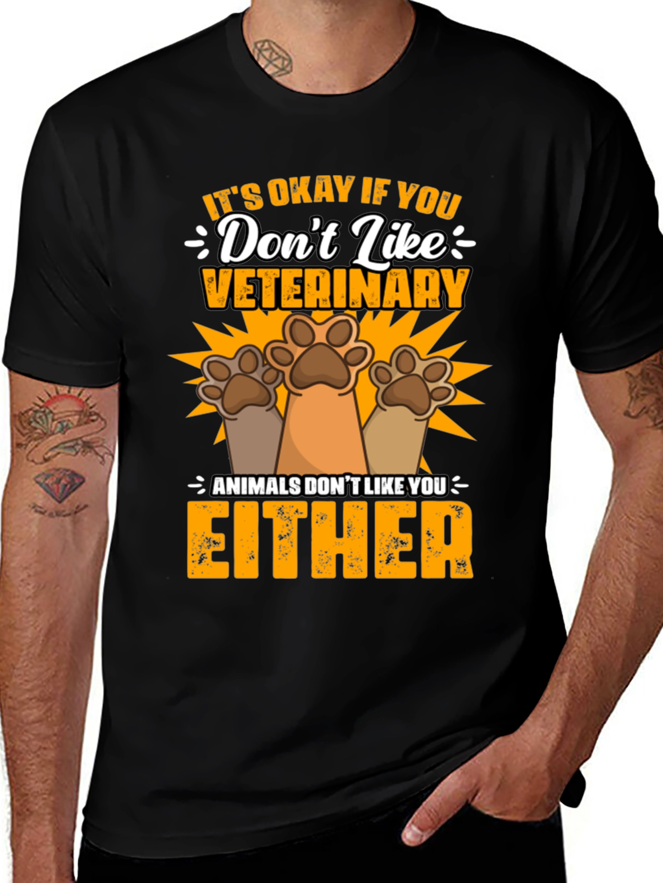 Variant 21 of Veterinary Humor T-Shirt: Animals Don't Like You Either