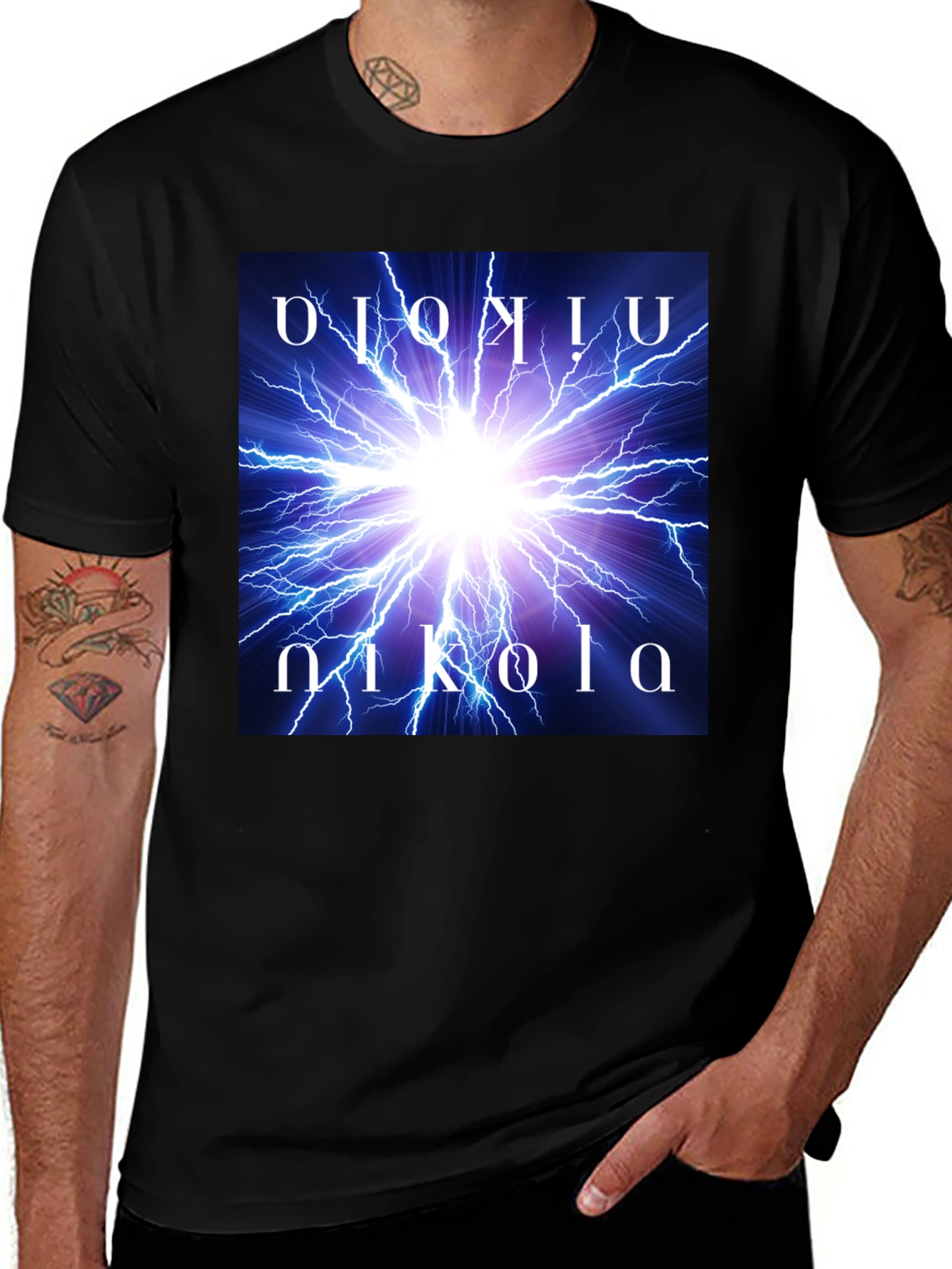 Variant 15 of Nikola Tesla Lightning Bolt Graphic Tee
