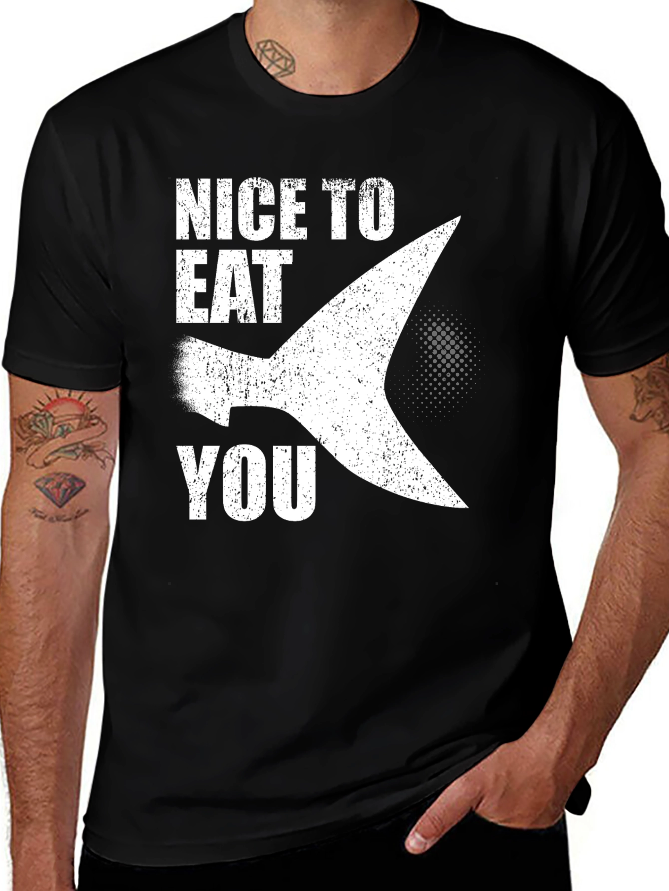 Variant 8 of Funny Shark Fin Graphic Novelty T-Shirt