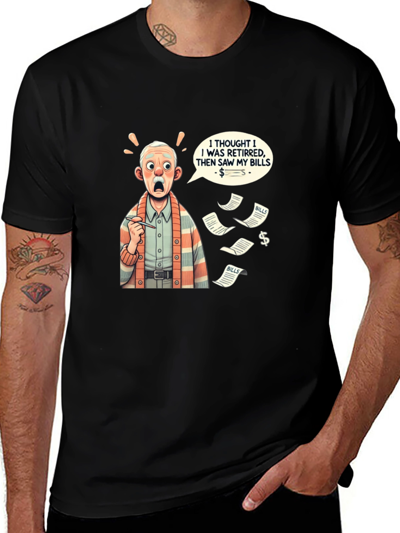 Variant 11 of Retired? Funny Graphic T-Shirt