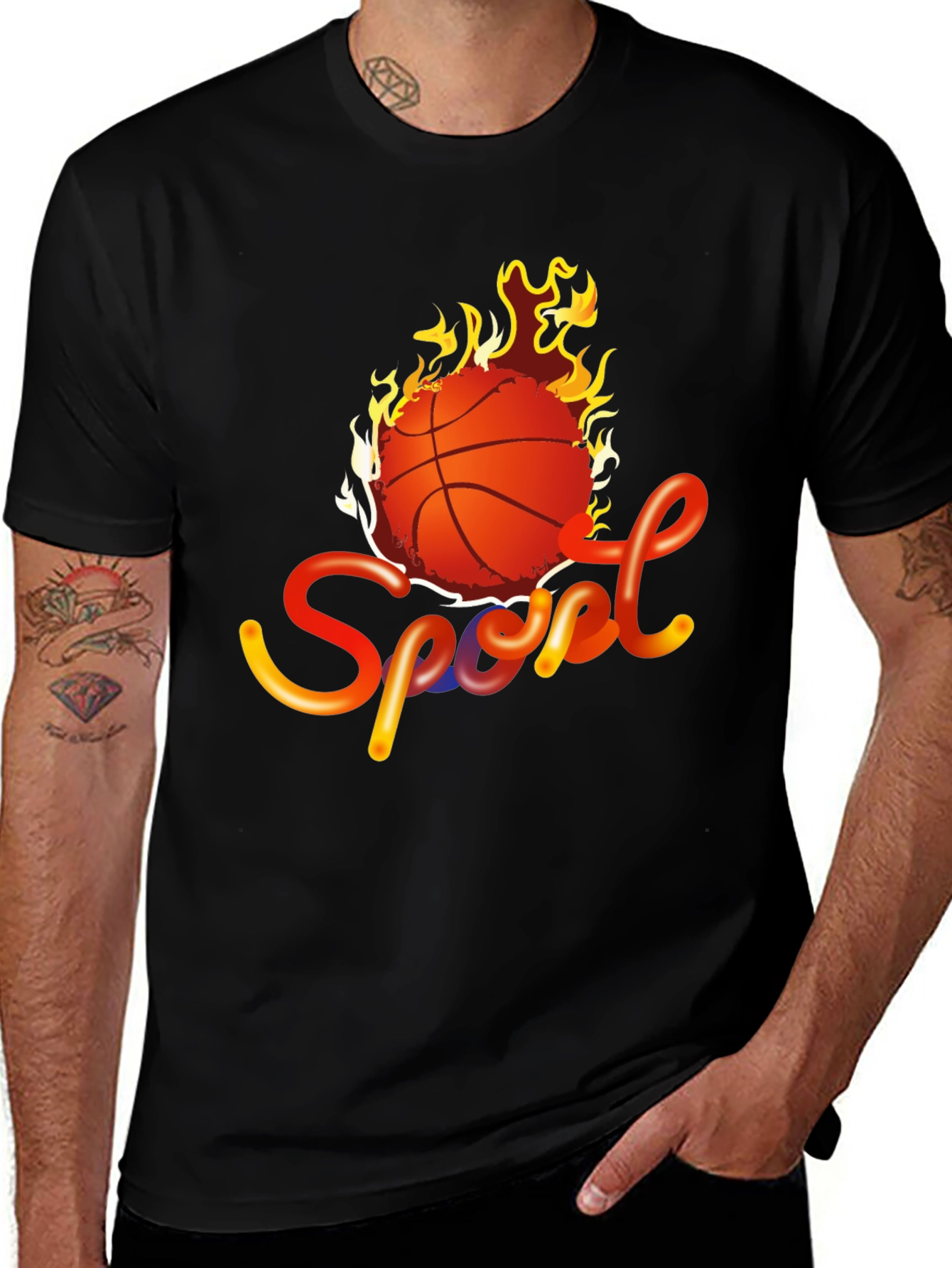 Variant 28 of Fiery Basketball Sport Graphic Tee