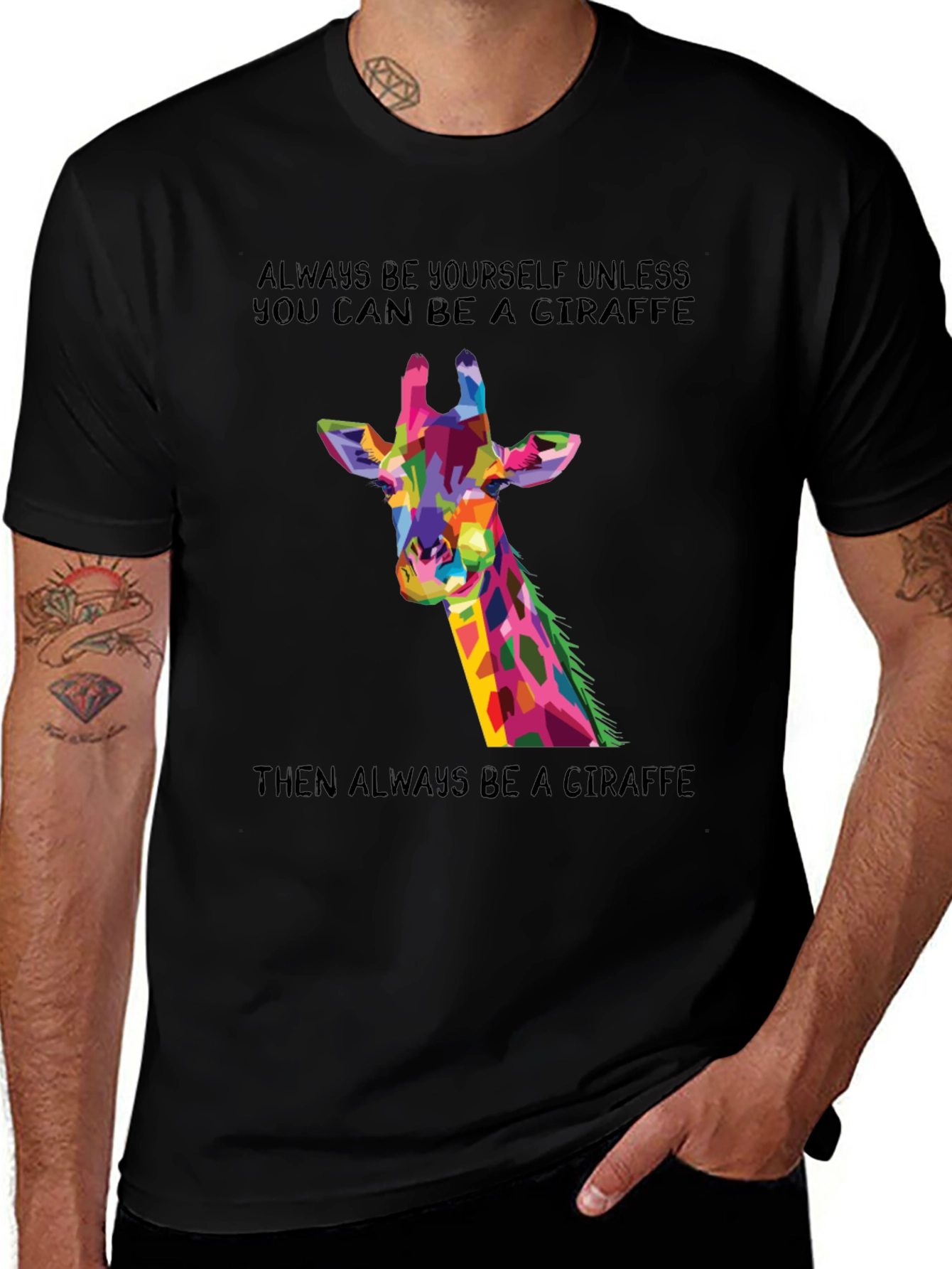 Variant 11 of Giraffe Graphic T-Shirt - Be a Giraffe!