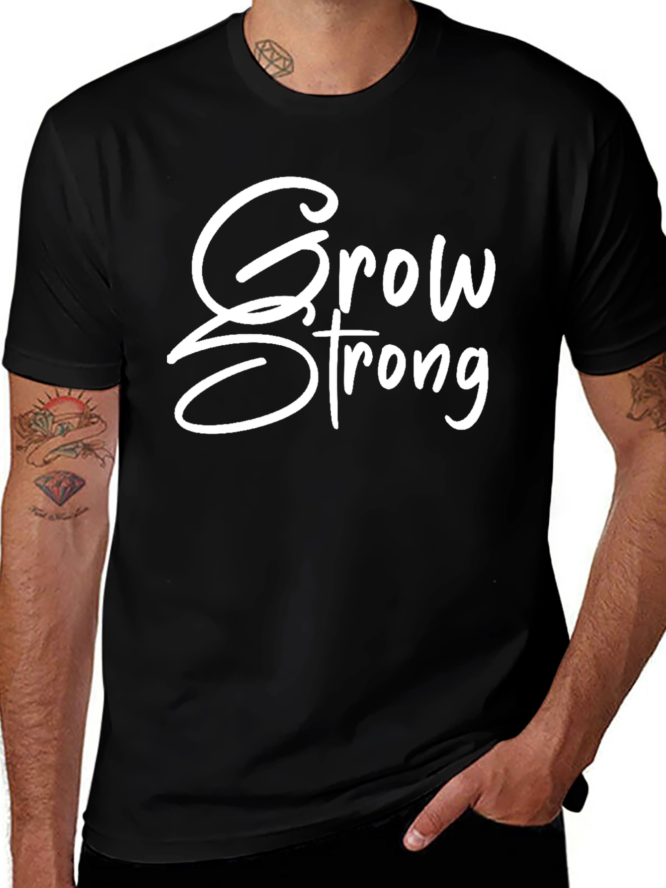 Variant 25 of Grow Strong Graphic Tee - Black Unisex T-Shirt