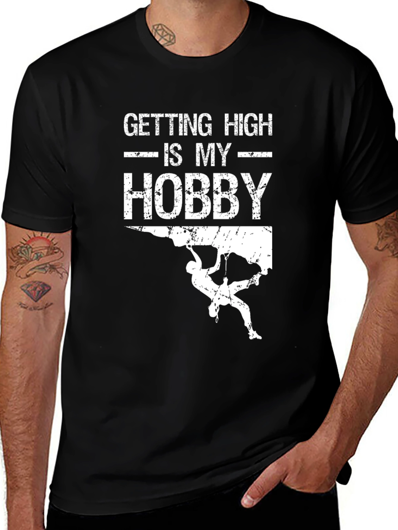 Variant 3 of Getting High Is My Hobby T-Shirt Rock Climbing
