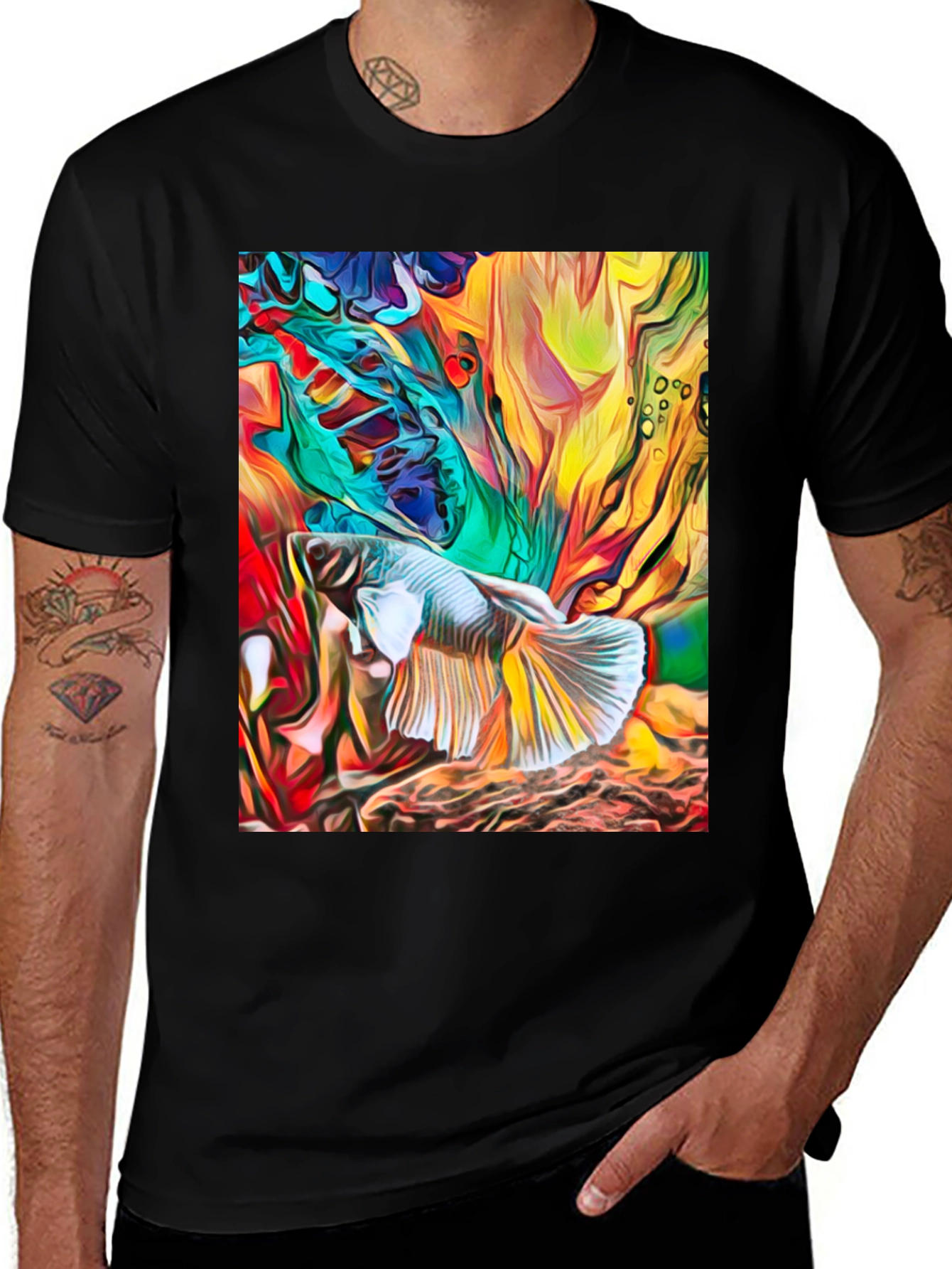 Variant 29 of Abstract Betta Fish Graphic Tee
