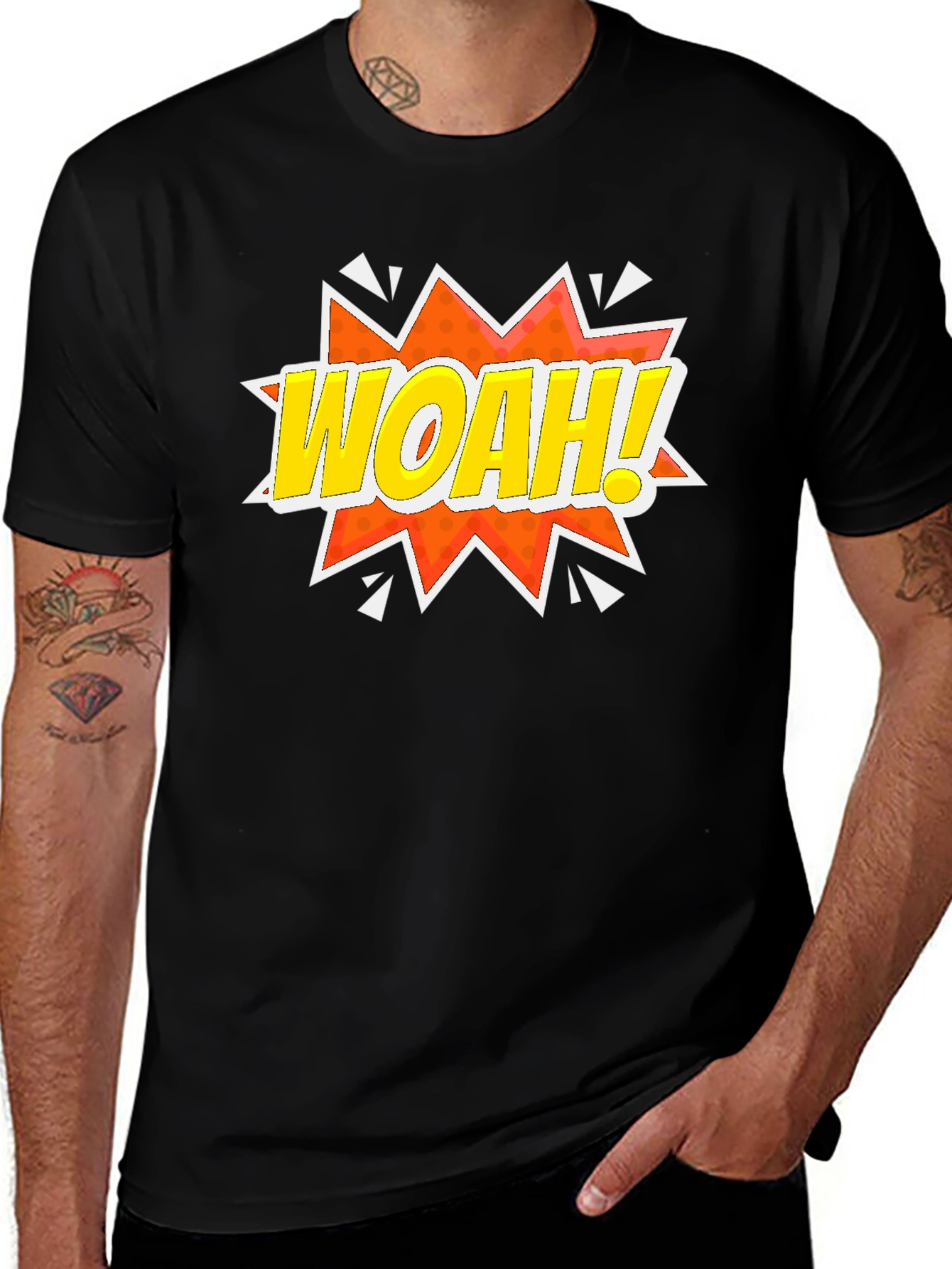 Variant 26 of WOAH! Comic Explosion Graphic T-Shirt - Black
