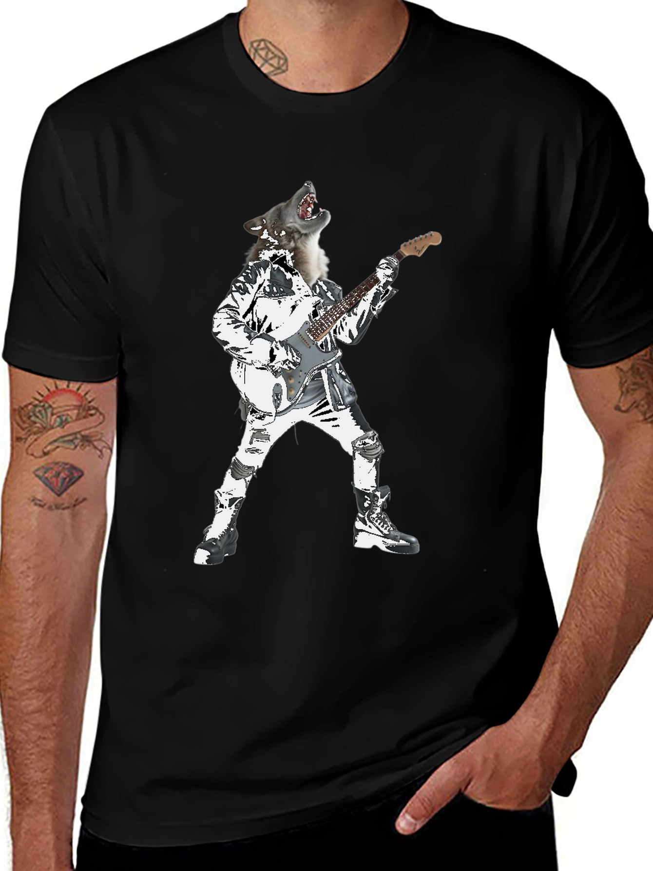 Variant 11 of Wolf Rock Star Graphic T-Shirt