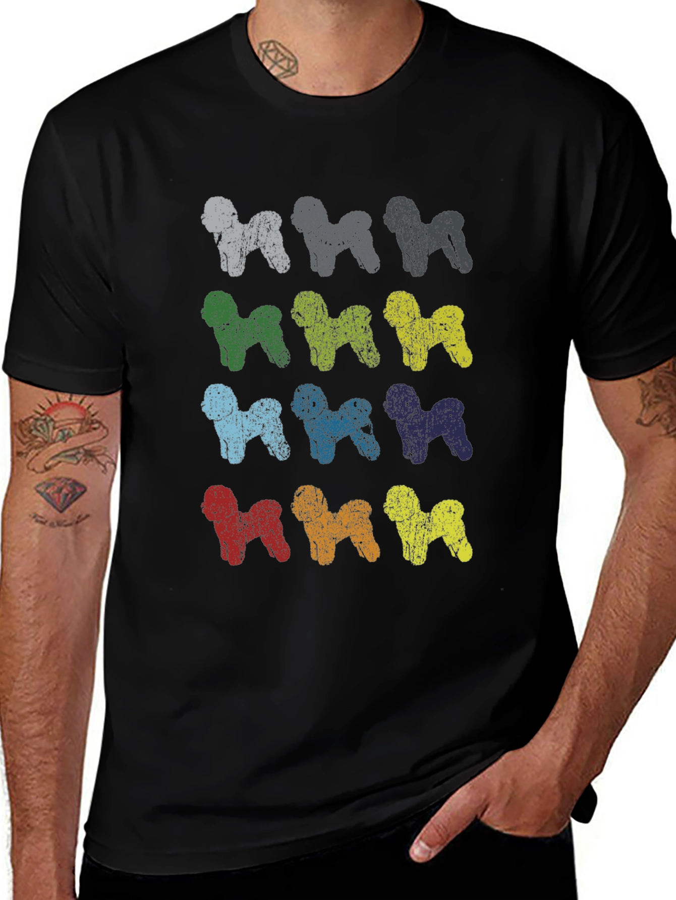 Variant 3 of Retro Dog Breed T-Shirt - Colorful Pop Art Design