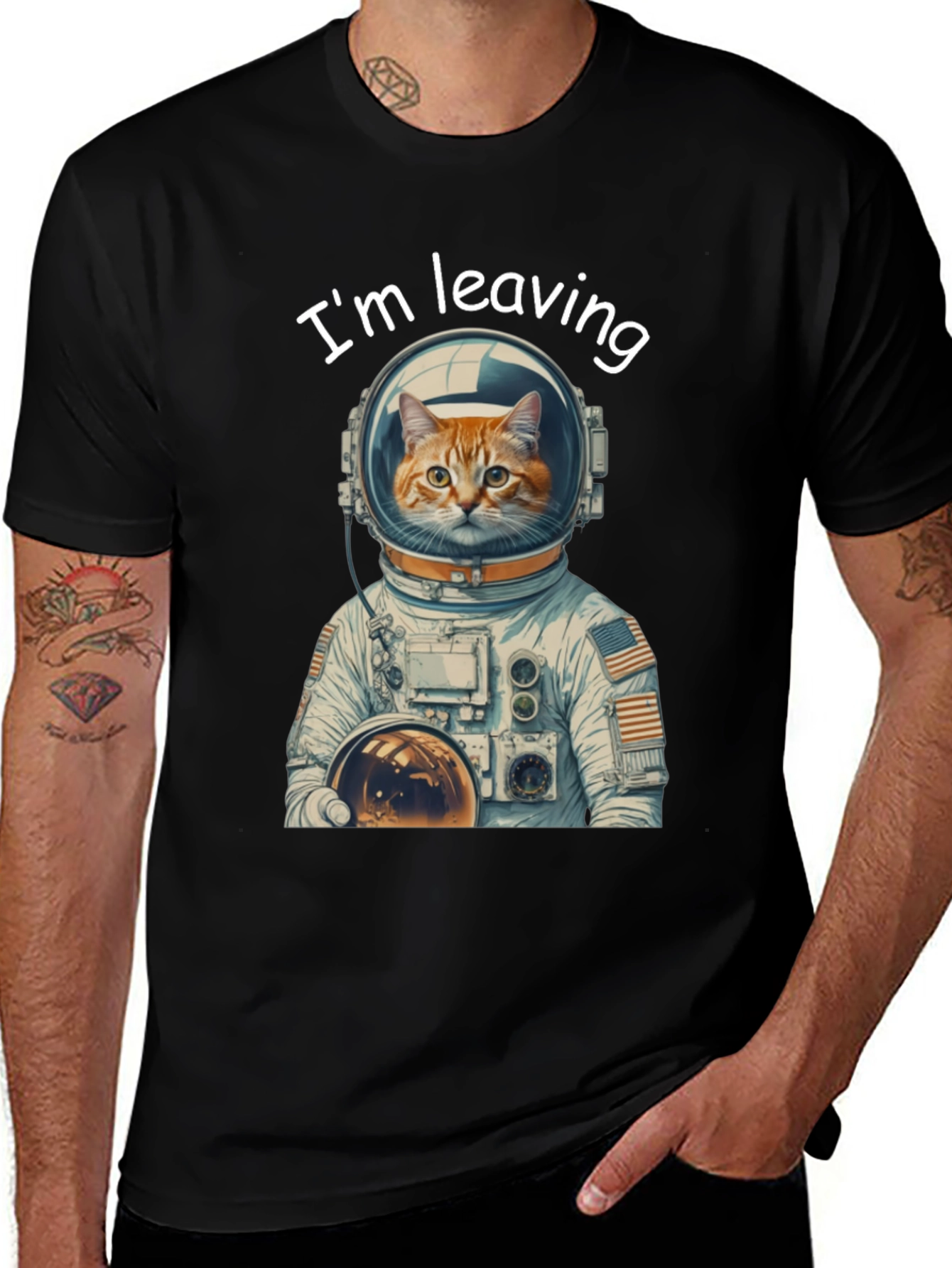 Variant 18 of Cat Astronaut T-Shirt - I'm Leaving!