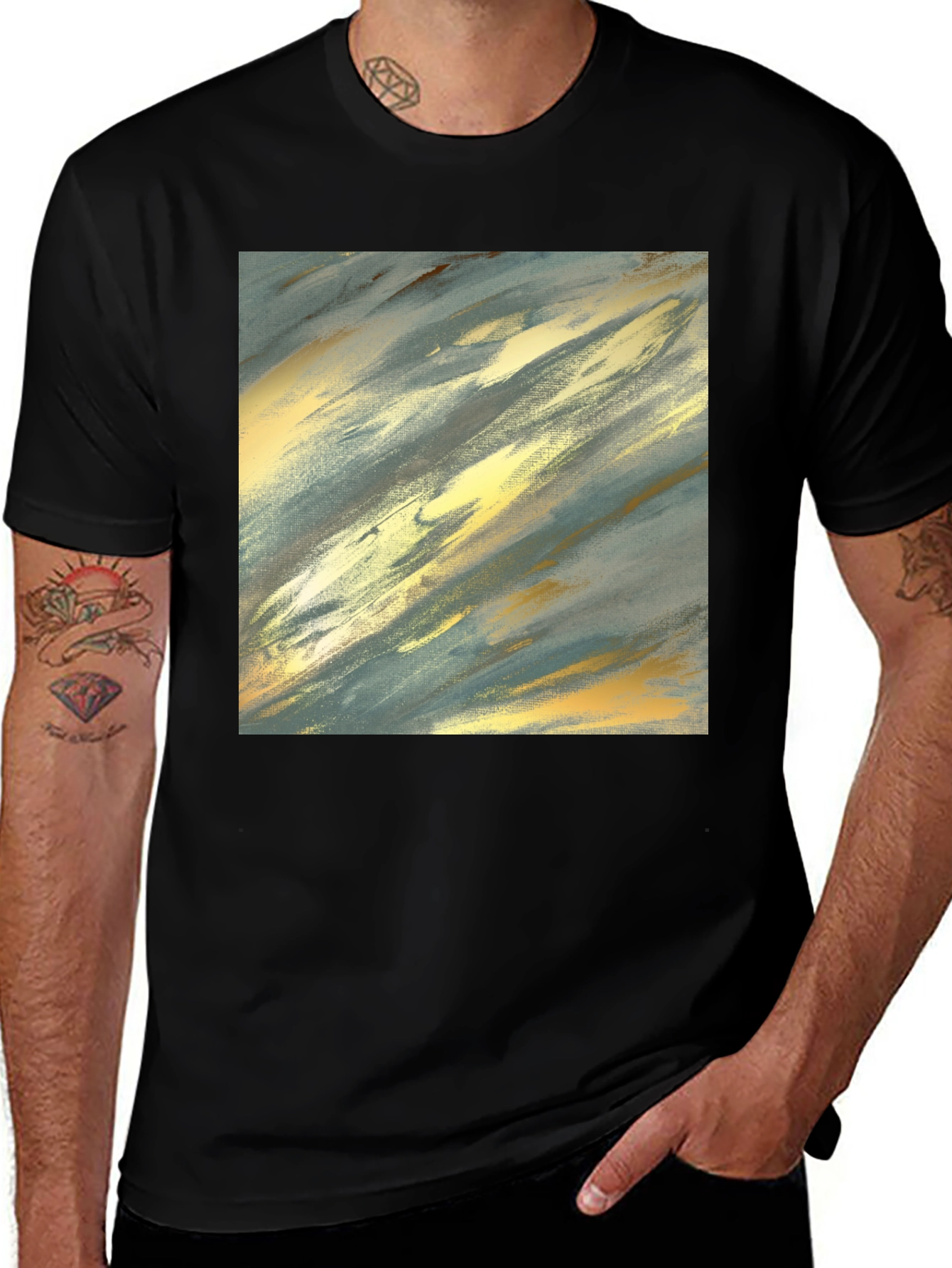Variant 3 of Abstract Art Graphic Tee - Stylish Crew Neck T-Shirt