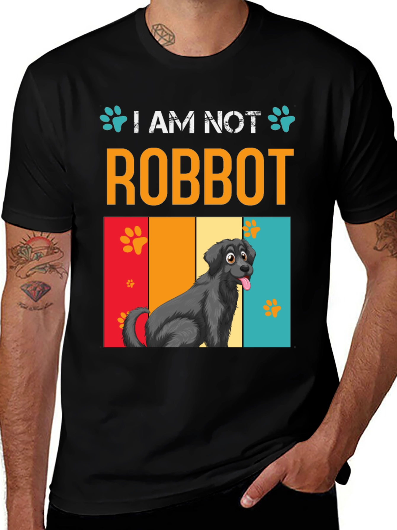 Variant 29 of I am Not a Robbot Funny Dog T-Shirt