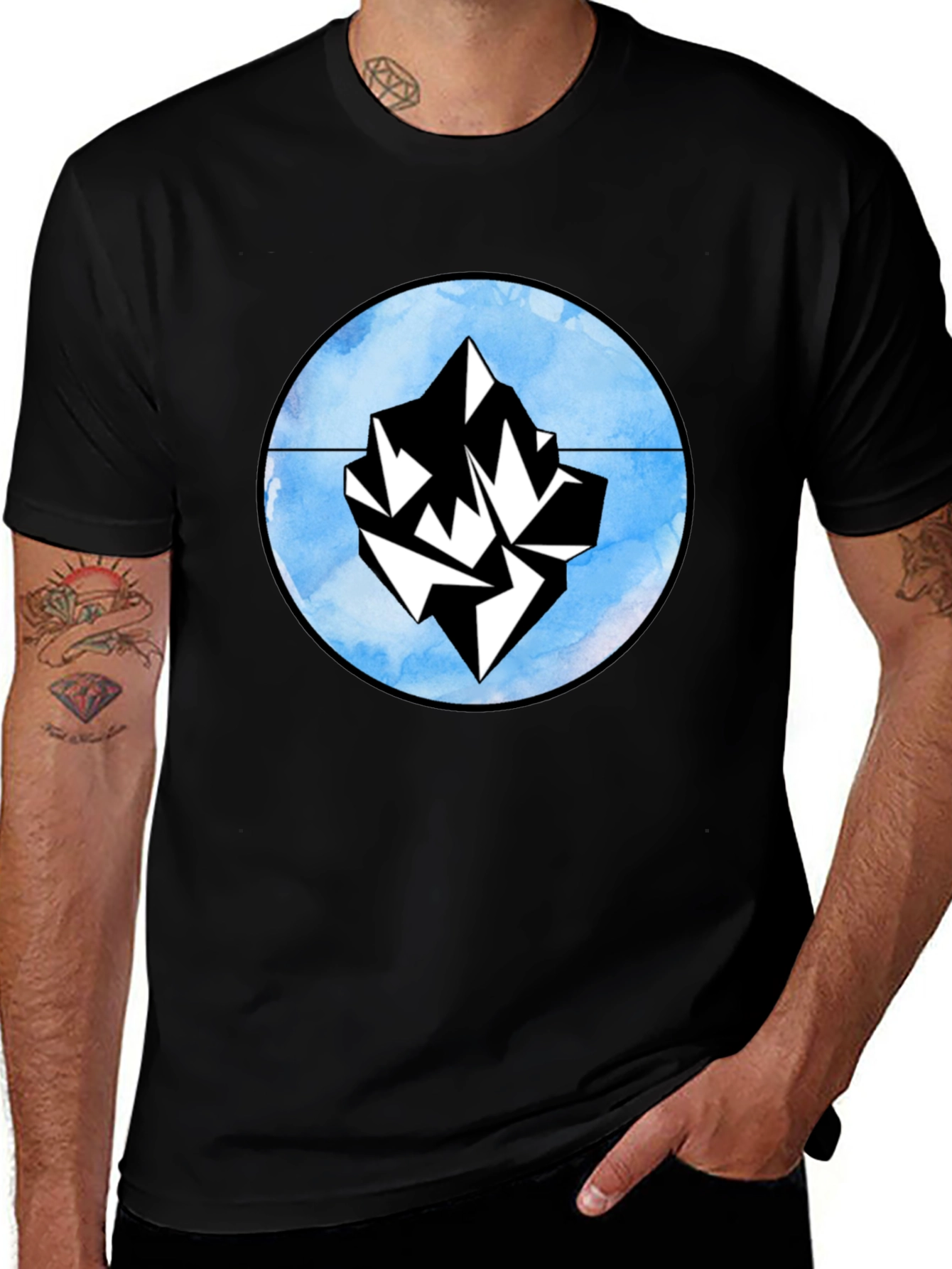 Variant 10 of Iceberg Graphic Black T-Shirt - Stylish Casual Wear