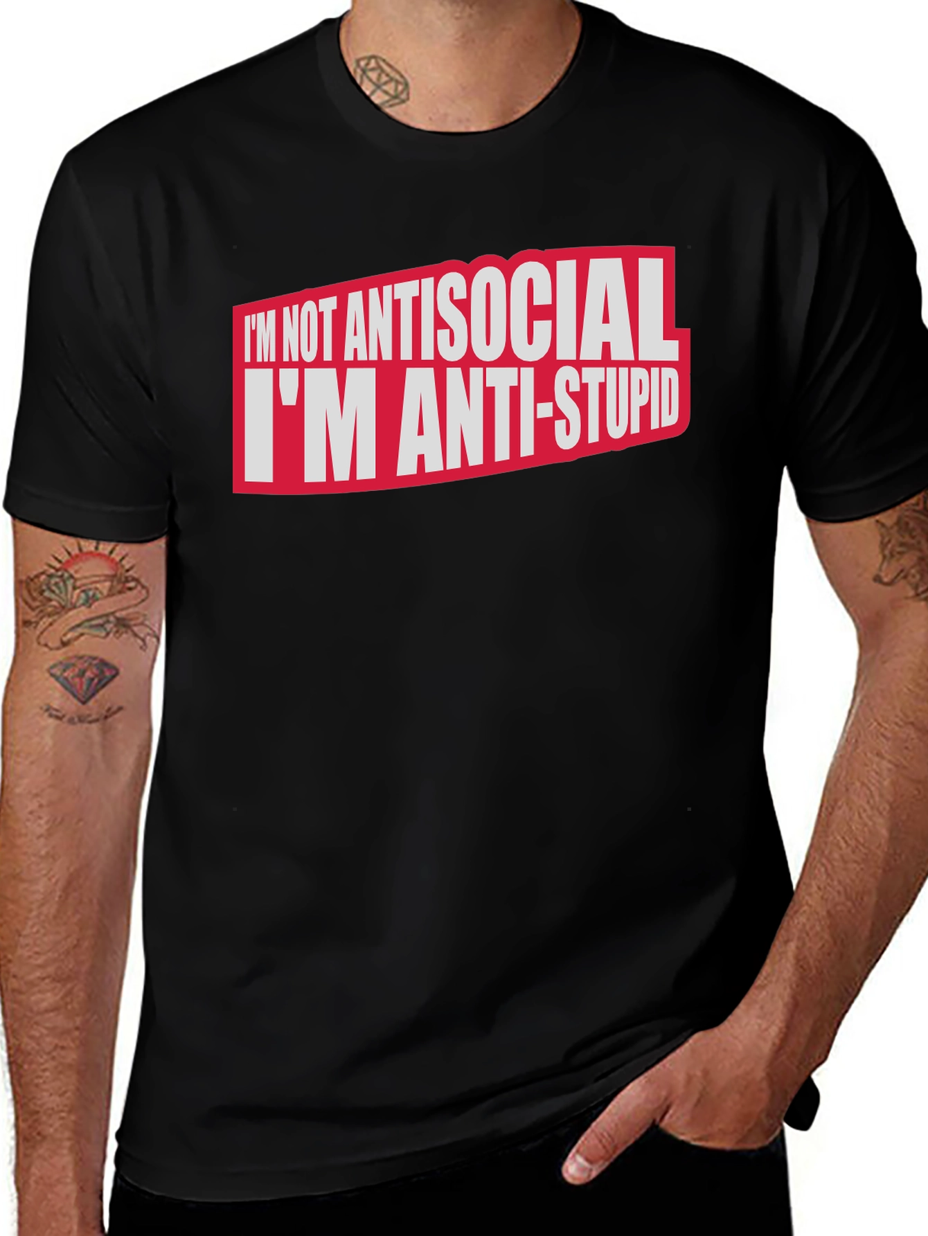 Variant 10 of Anti-Stupid Statement T-Shirt - Bold Graphic Tee