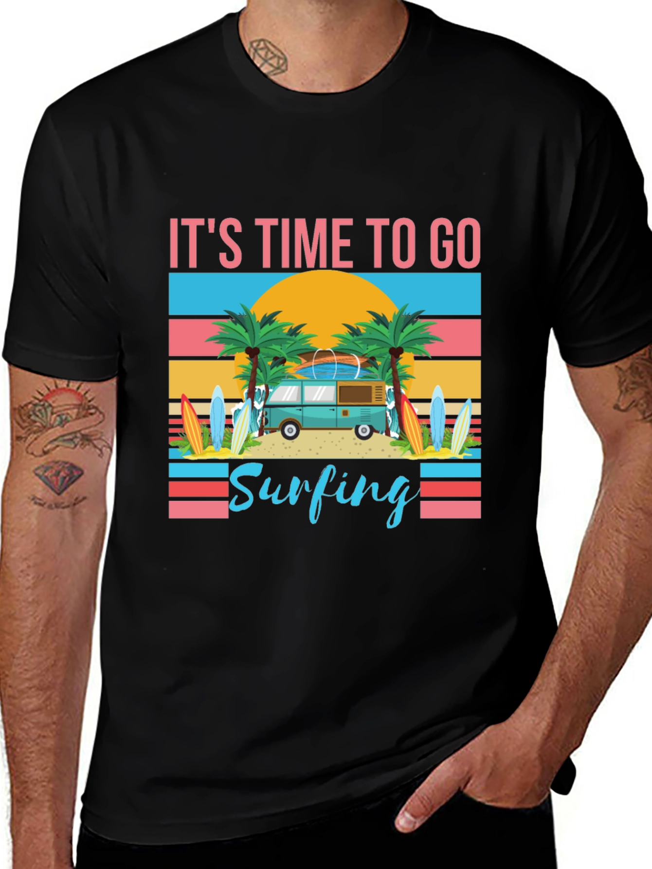 Variant 26 of It's Time To Go Surfing Graphic Tee