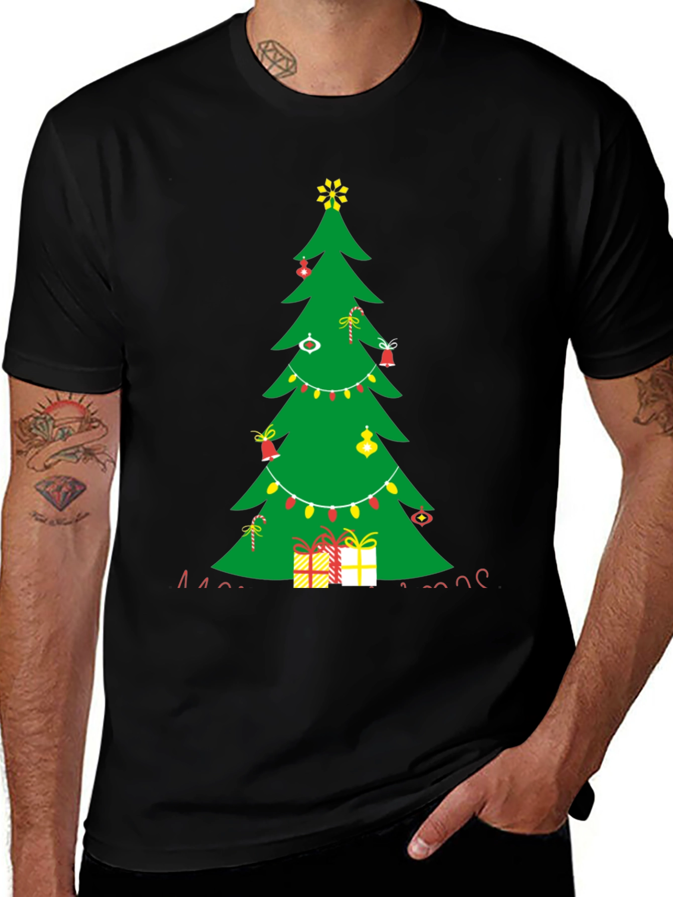 Variant 2 of Festive Christmas Tree Graphic Tee - Holiday Style