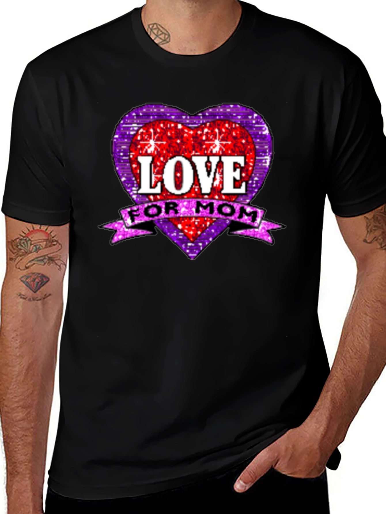 Variant 11 of Love For Mom T-Shirt - Heart Graphic