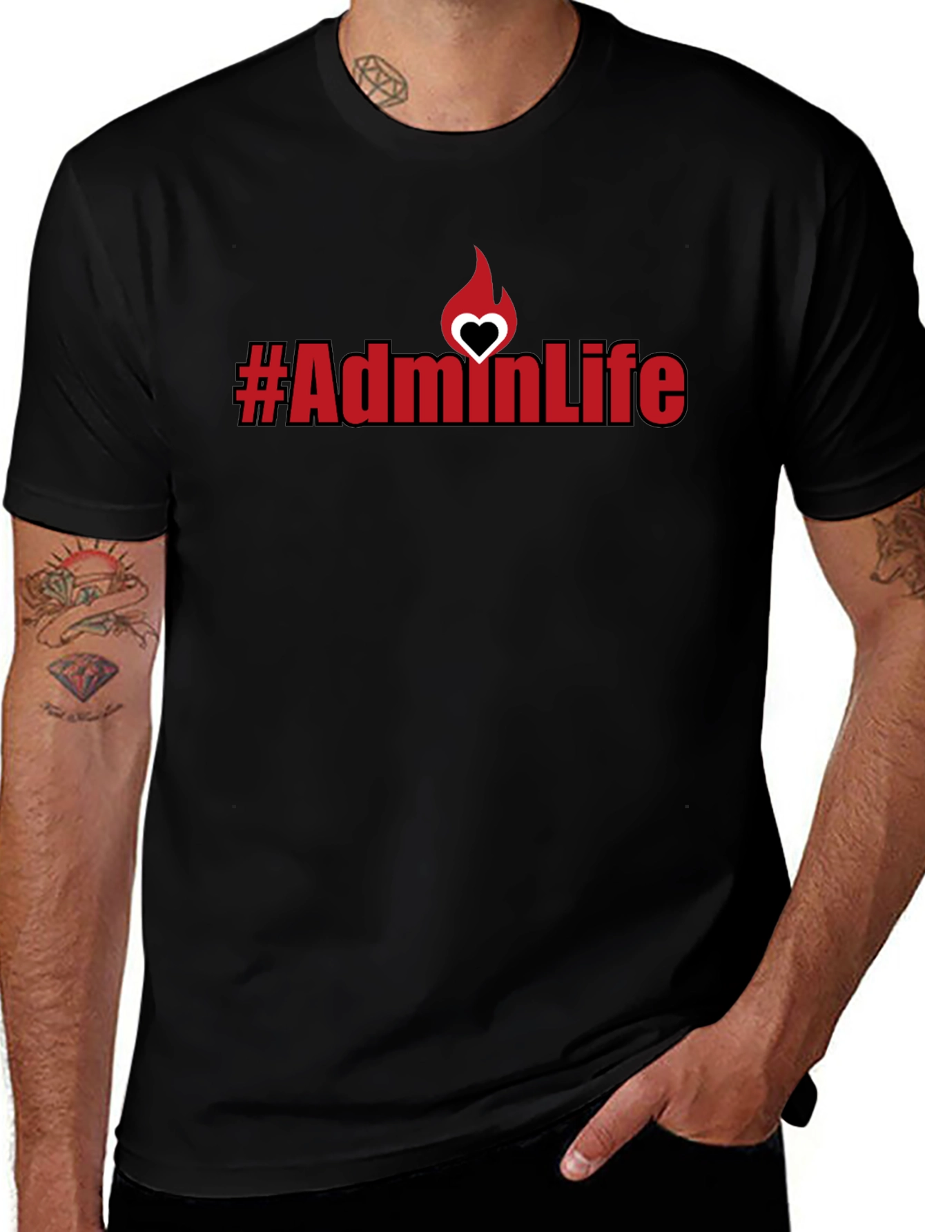 #AdminLife Graphic Tee - Black Cotton Blend T-Shirt