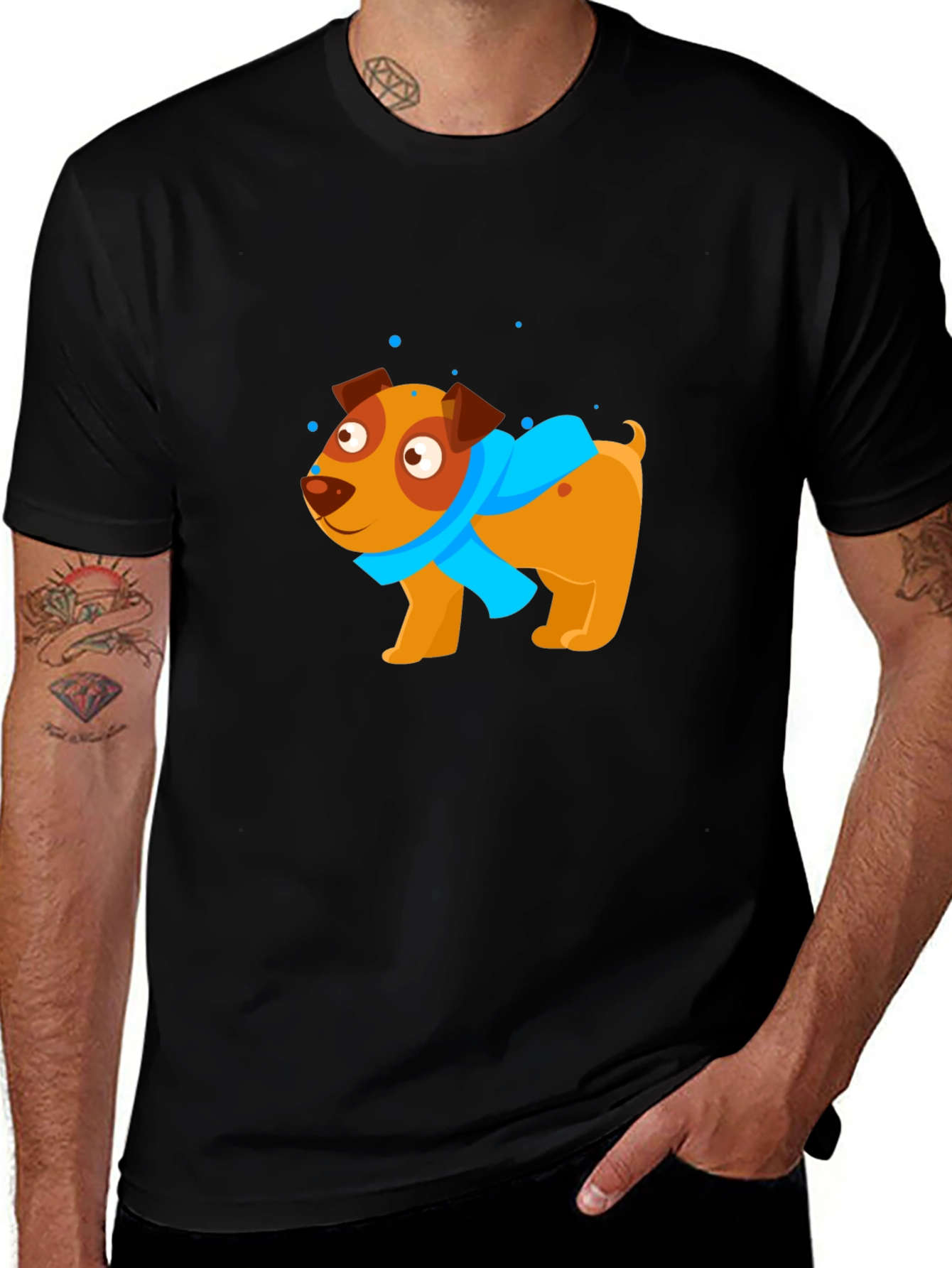Variant 5 of Dog with Scarf Graphic Tee