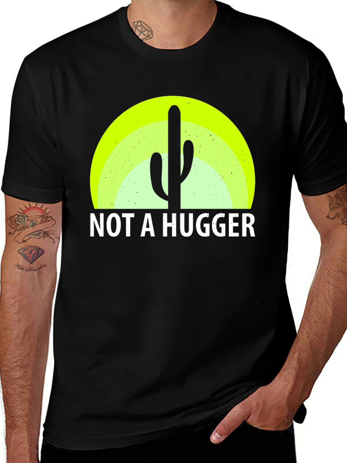 Variant 10 of Not a Hugger Cactus Graphic Tee - Funny Sarcastic Shirt