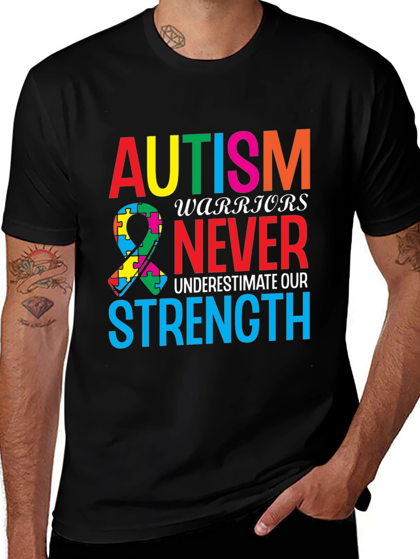 Variant 18 of Autism Warriors Strength T-Shirt