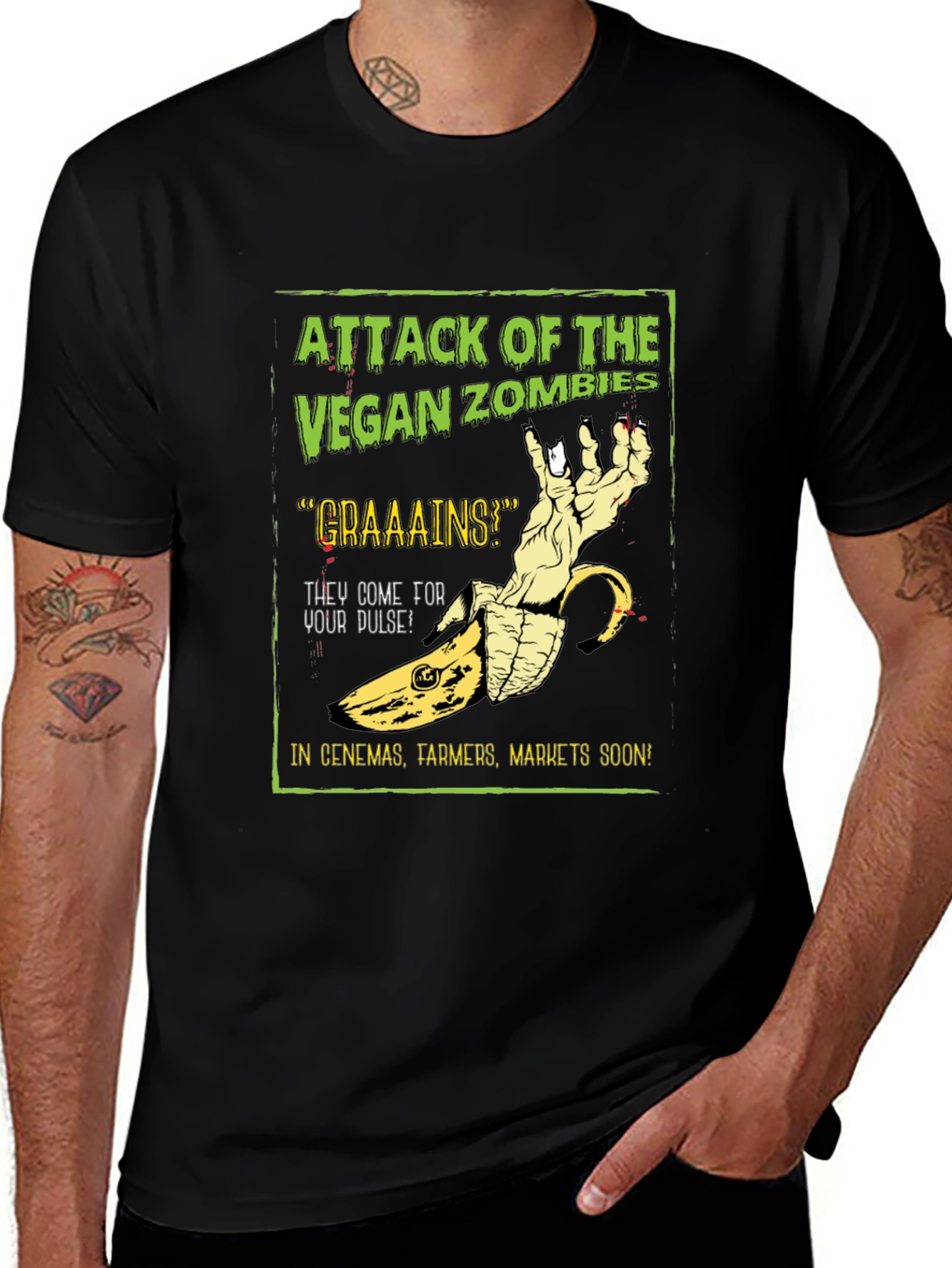 Variant 30 of Attack of the Vegan Zombies T-Shirt