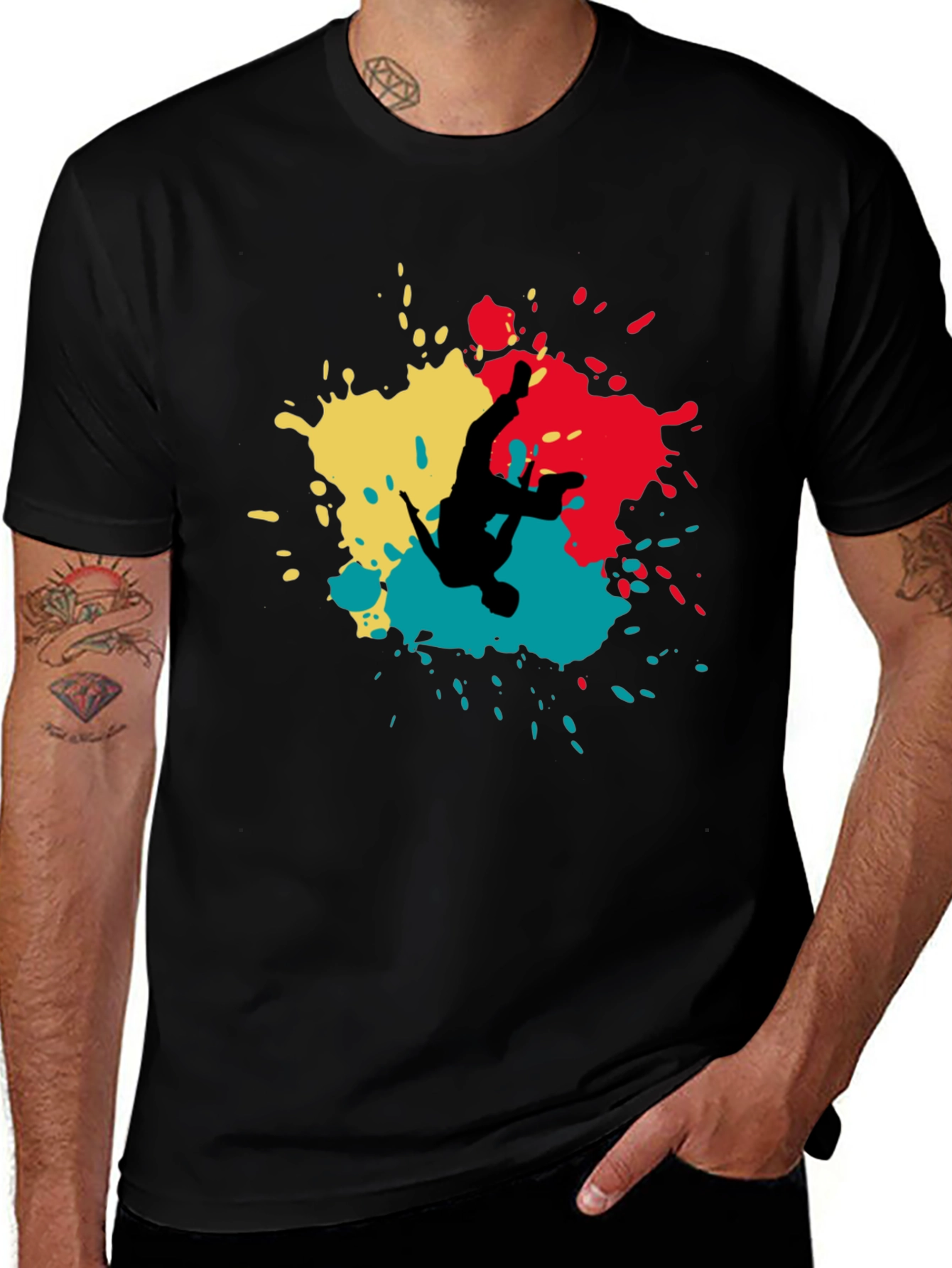 Variant 14 of Abstract Splash Graphic T-Shirt - Black