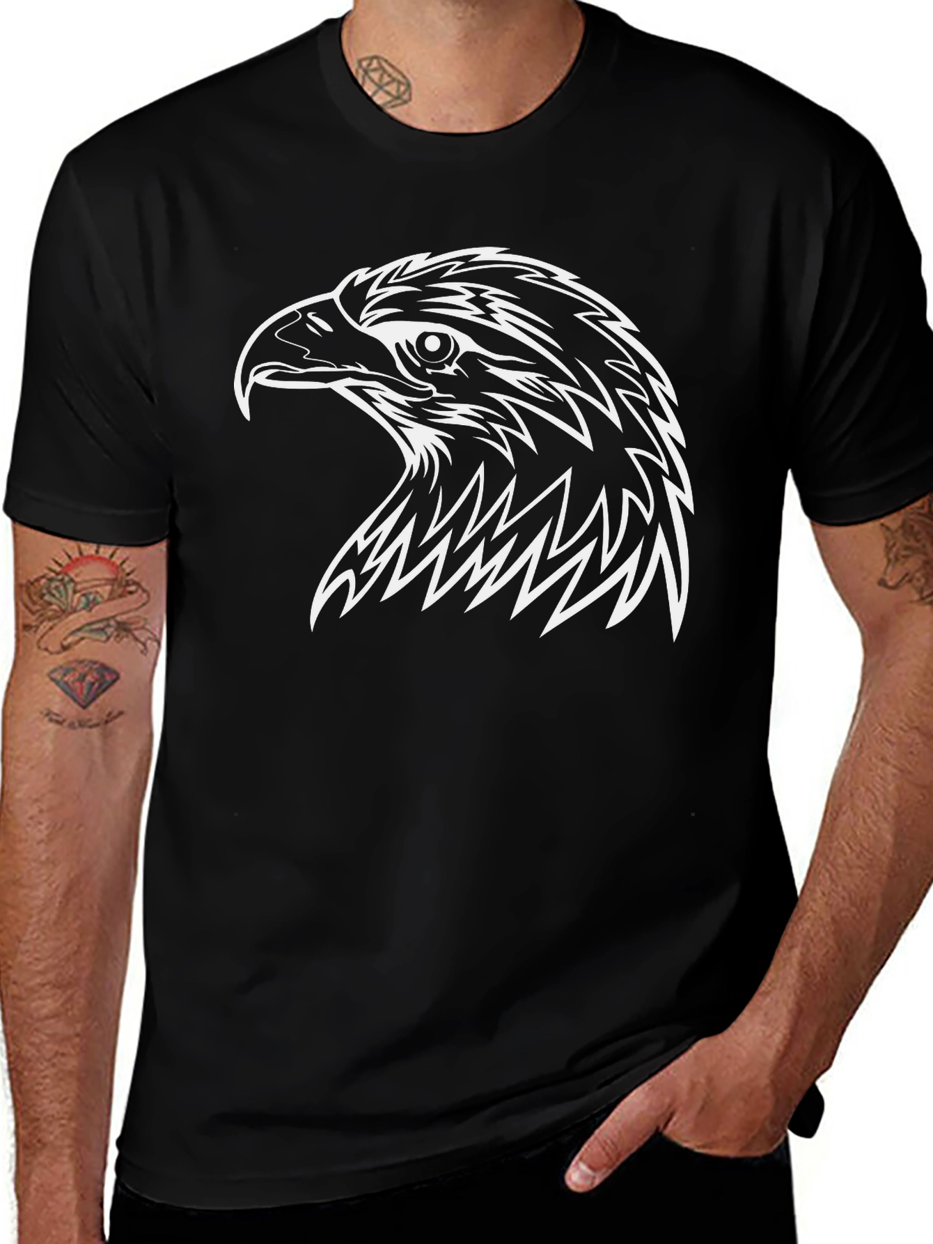 Variant 2 of Eagle Graphic Black T-Shirt - Men's Stylish Casual Tee