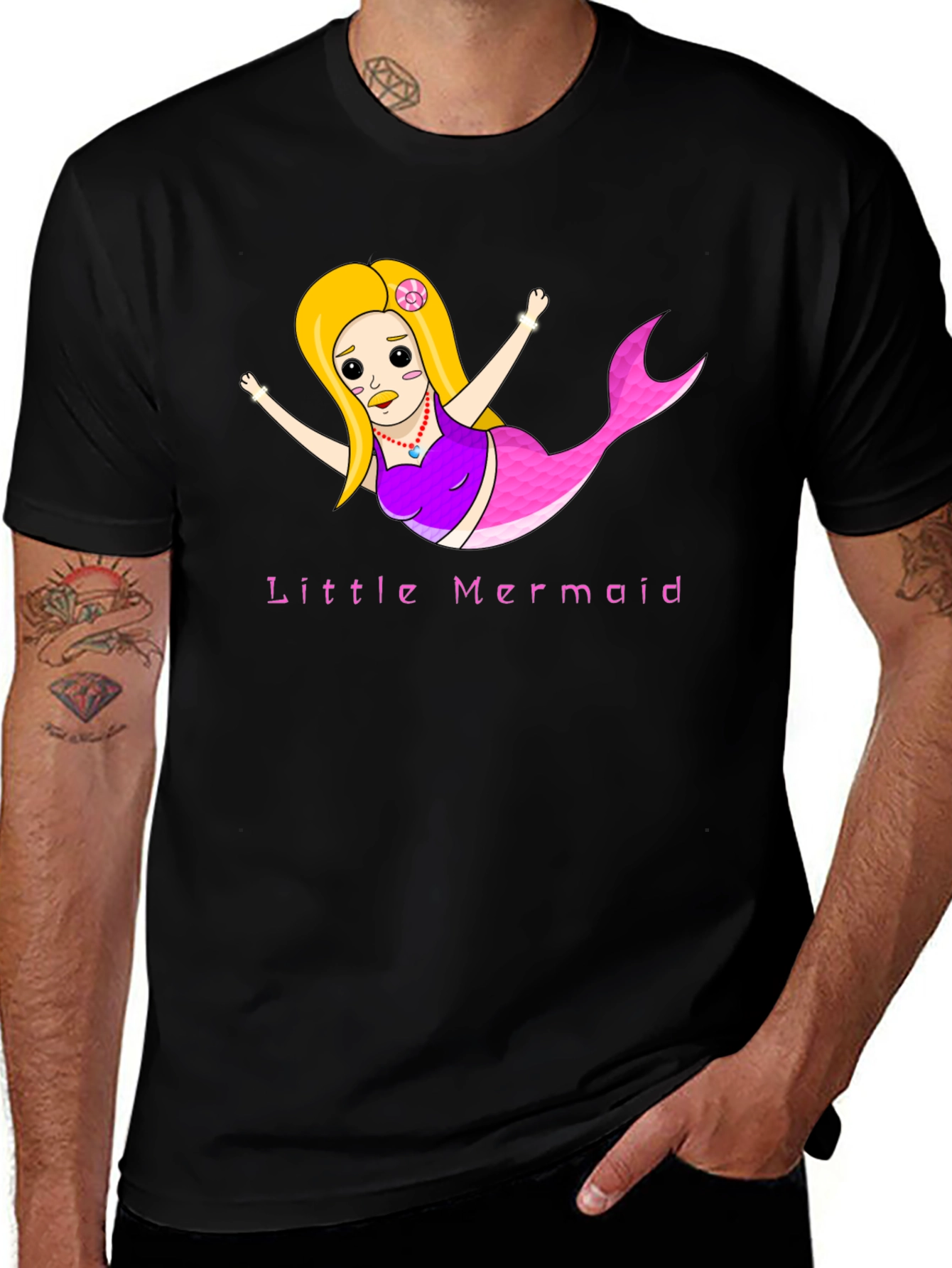Variant 3 of Little Mermaid Graphic Tee - Black