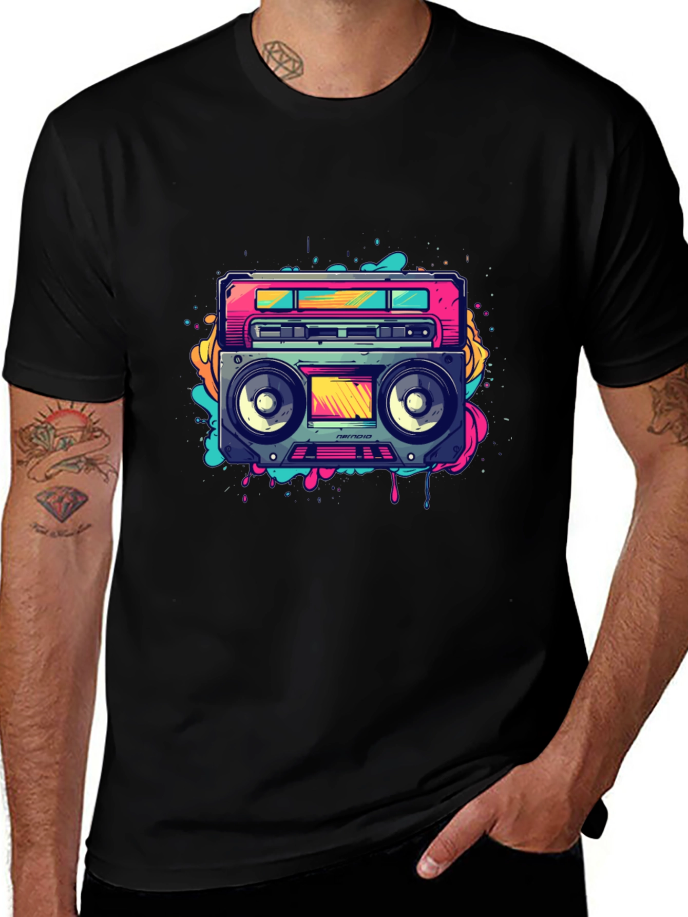 Variant 20 of Retro Boombox Graphic Tee - Vintage 80s Style