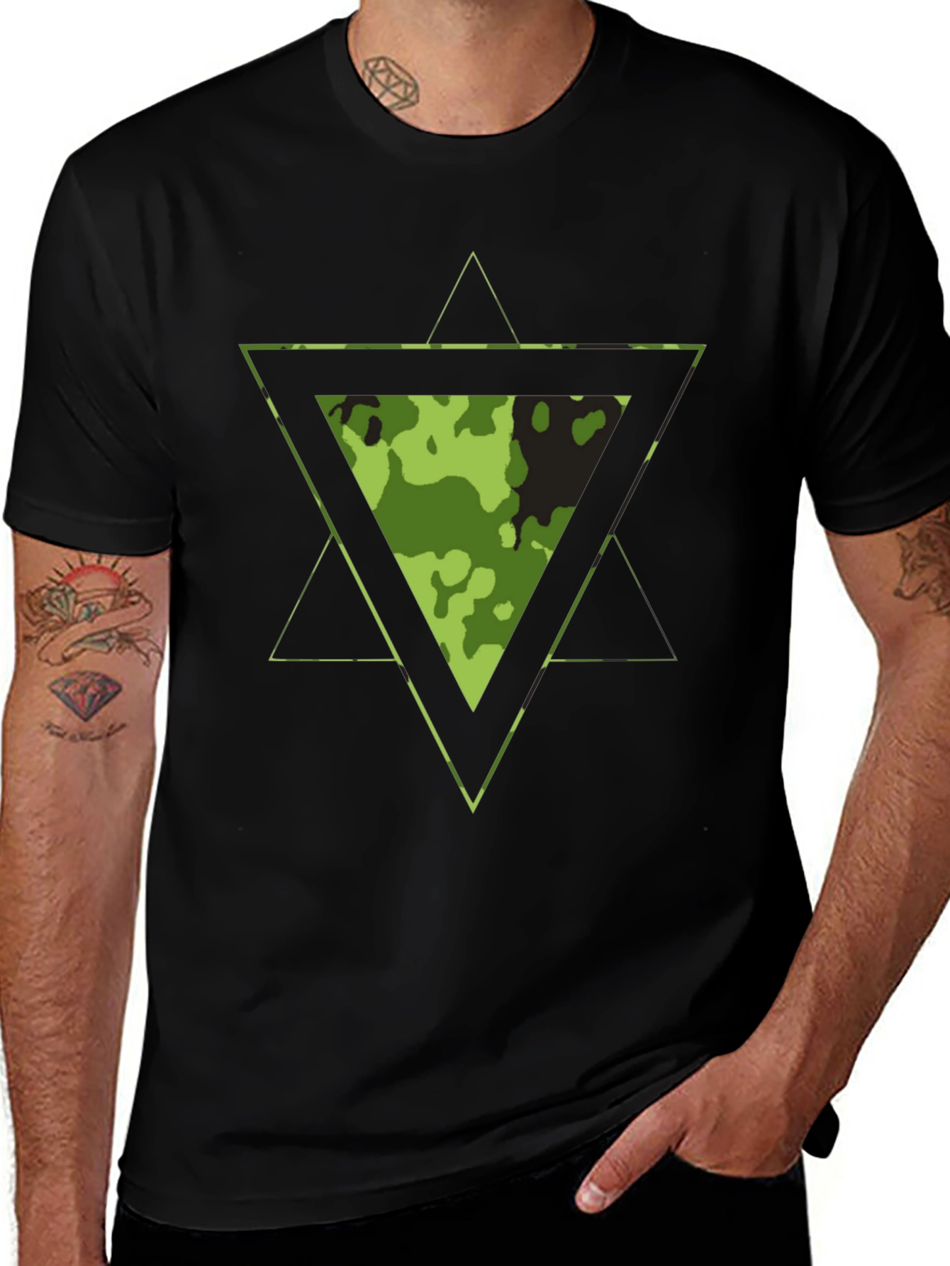 Variant 14 of Camouflage Triangle Graphic T-Shirt - Men's