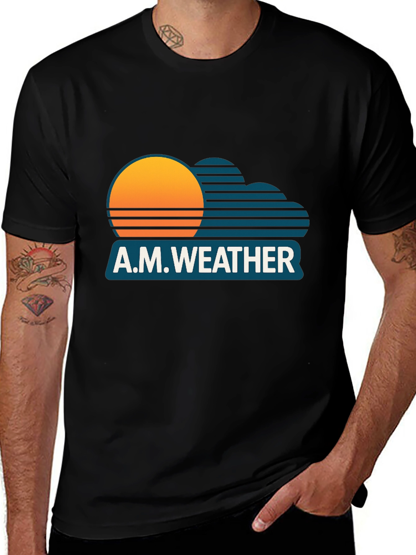 Variant 14 of A.M. Weather Graphic Tee - Retro Sunset Style