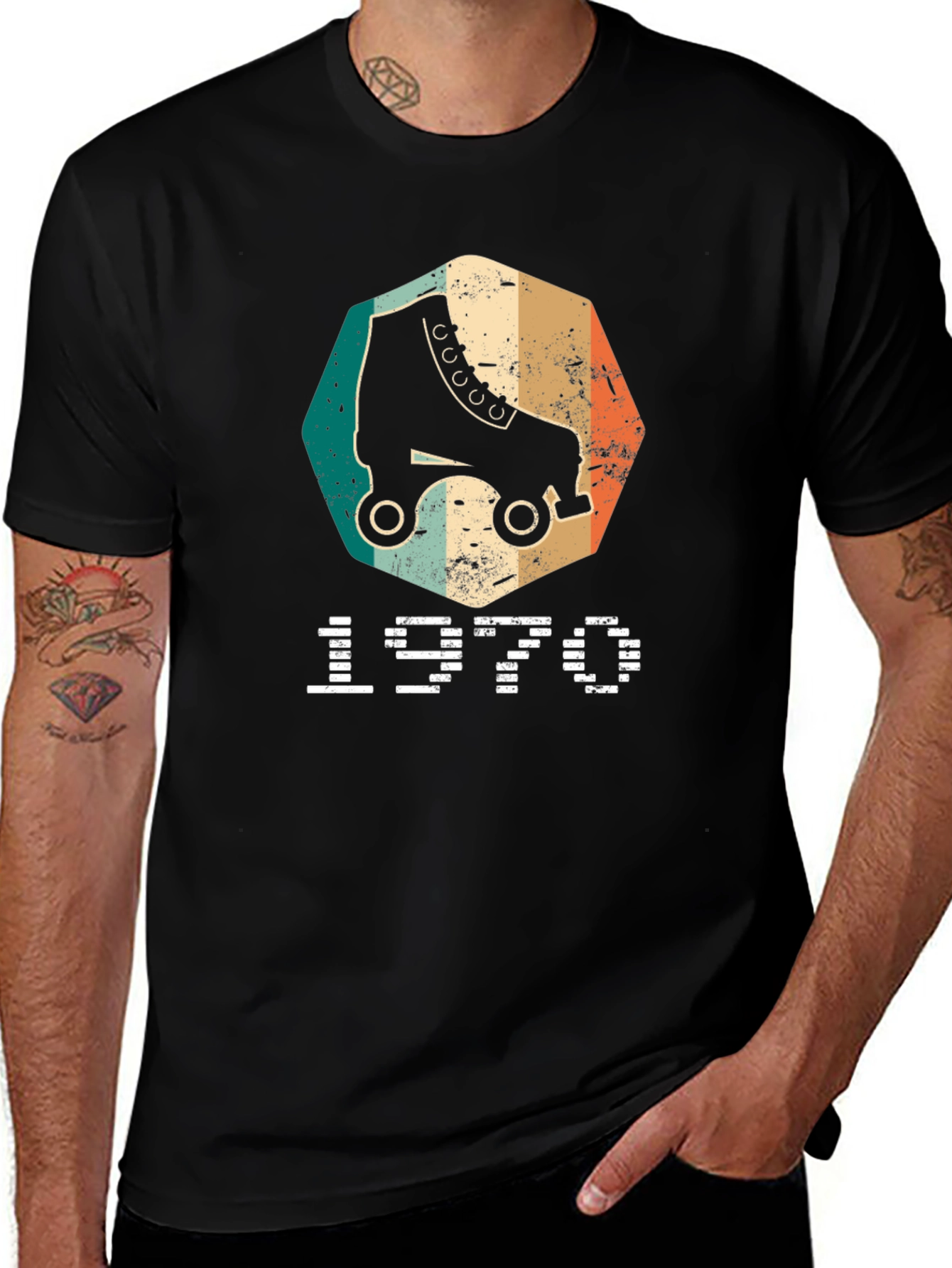 Variant 30 of Vintage 1970's Roller Skate Retro Graphic T-Shirt