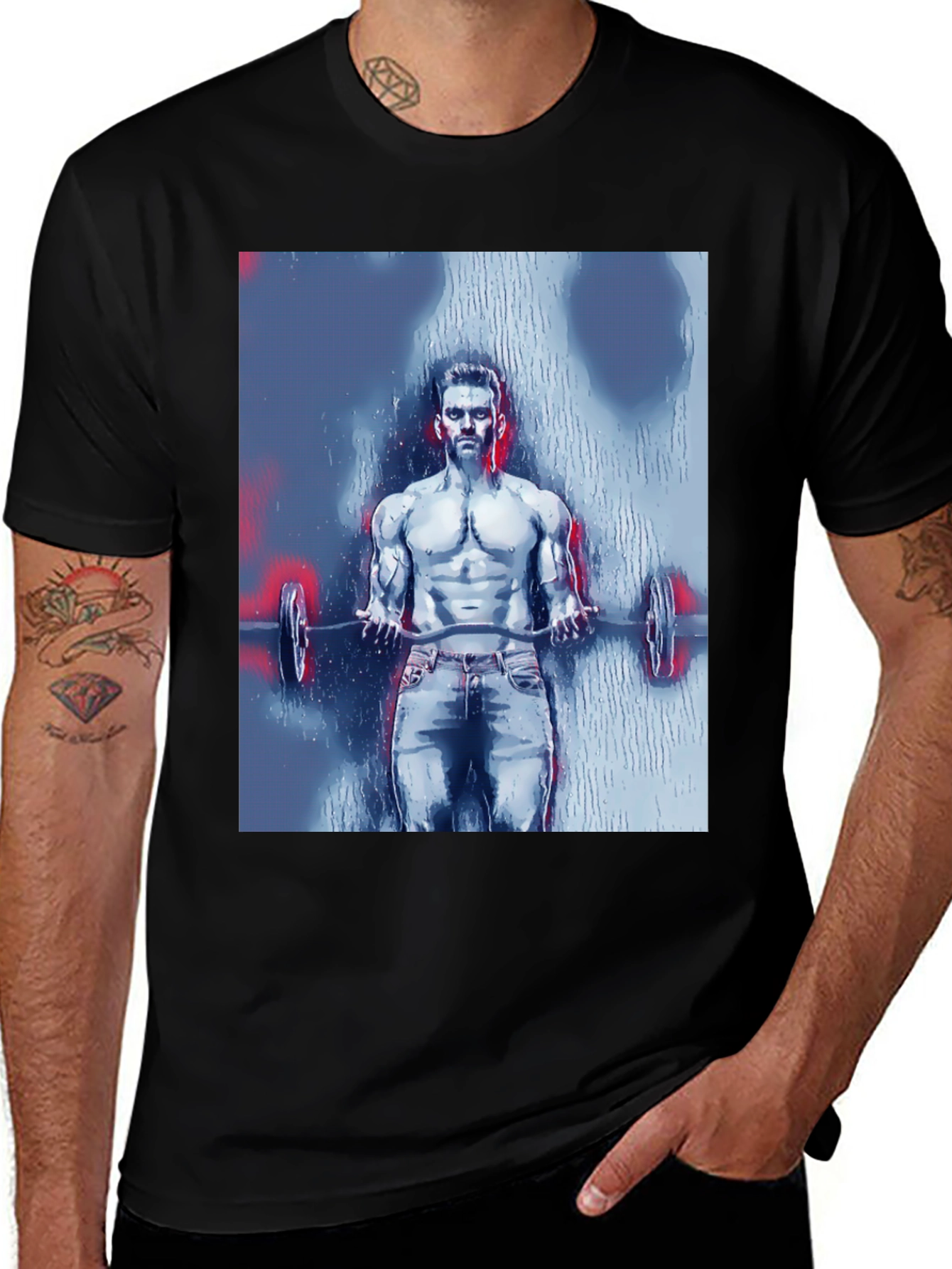 Black Men's Bodybuilder Graphic Tee - Black main image