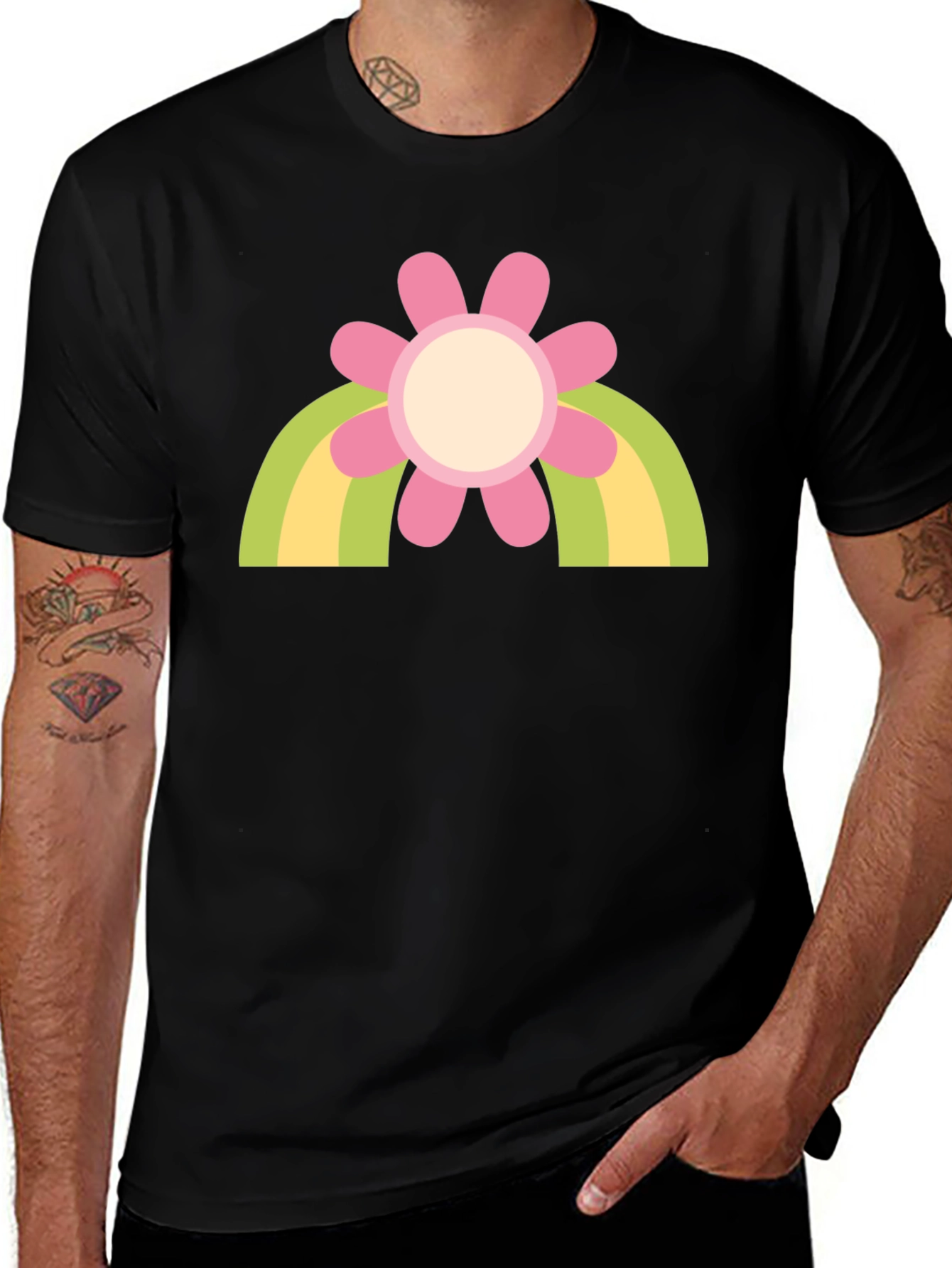 Variant 12 of Retro Flower Rainbow T-Shirt - Groovy Style