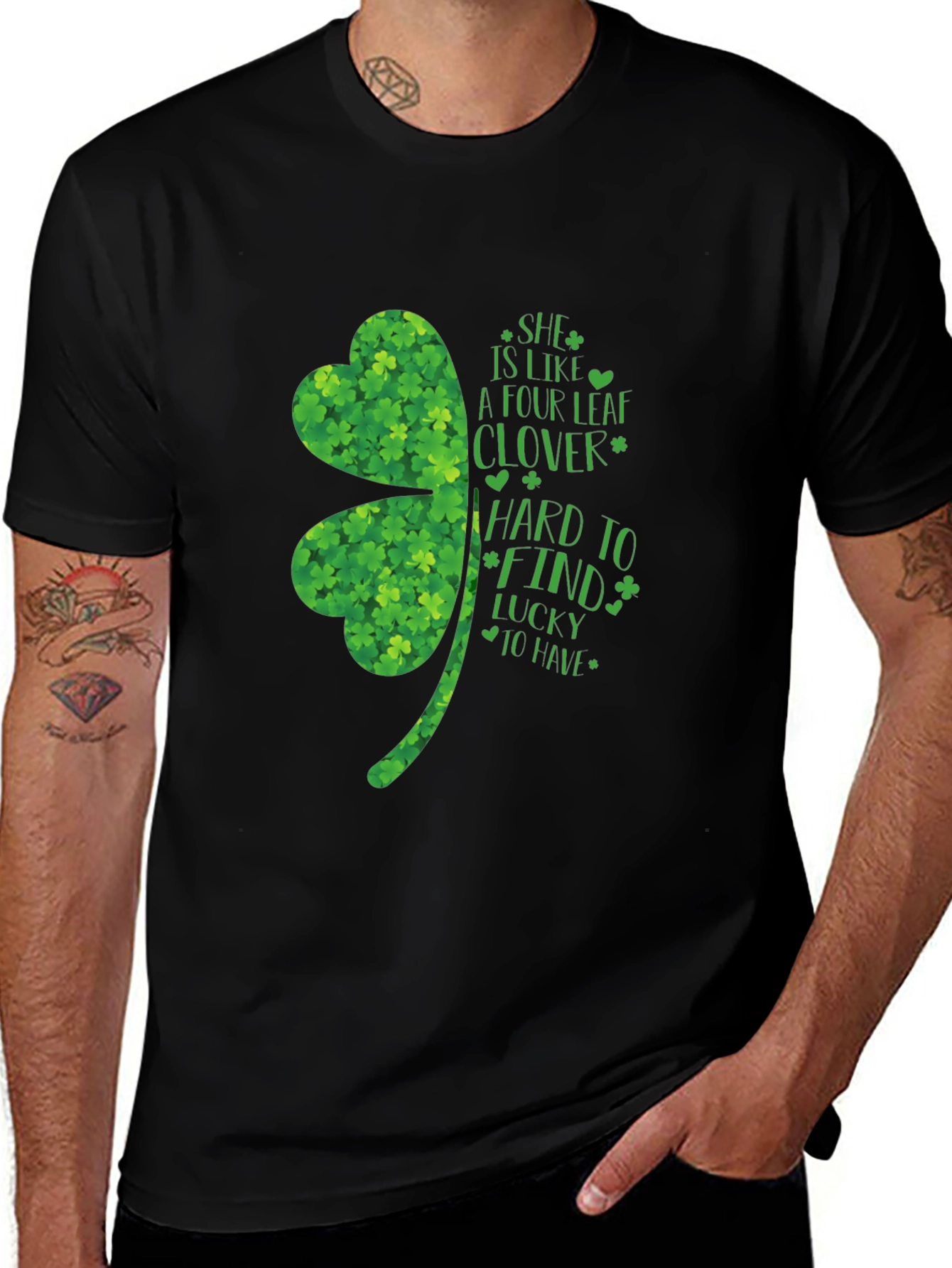 Variant 16 of Lucky Four Leaf Clover Graphic Tee